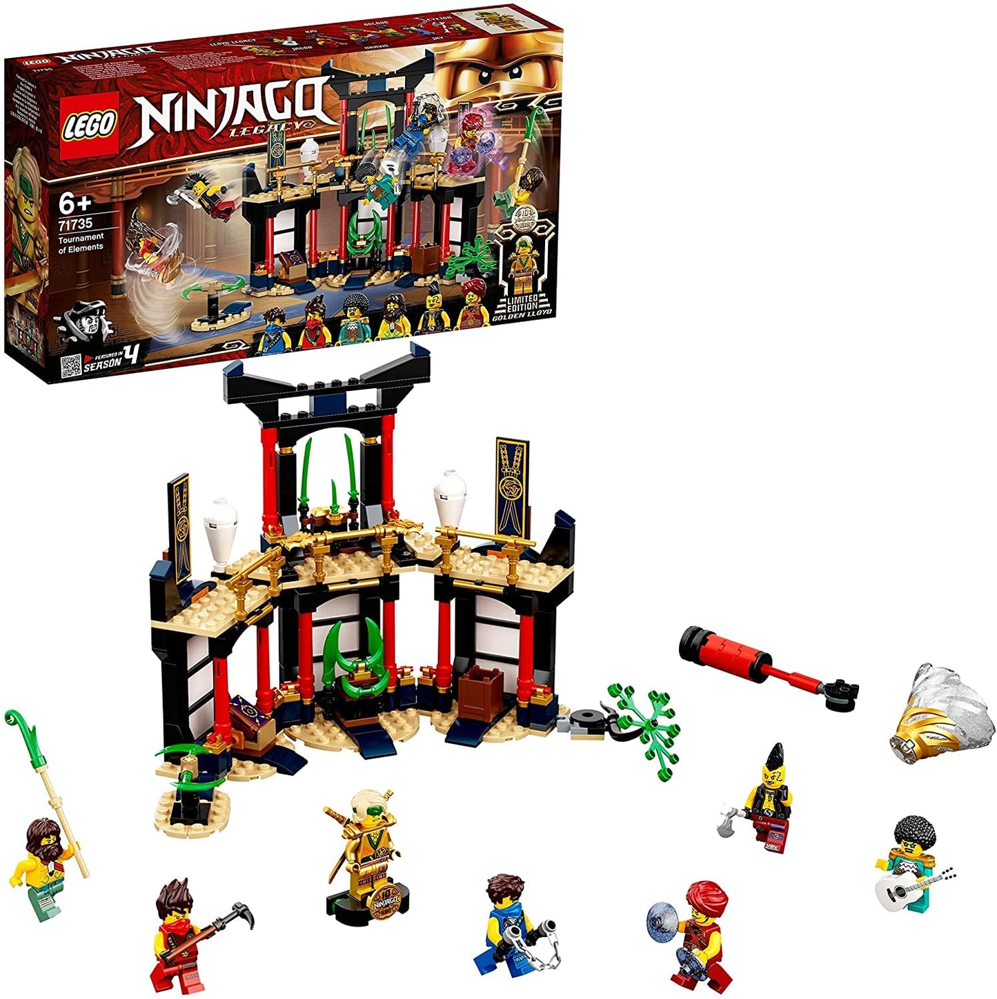 LEGO 71735 NINJAGO Legacy Tournament of Elements Temple Building Set Amazon