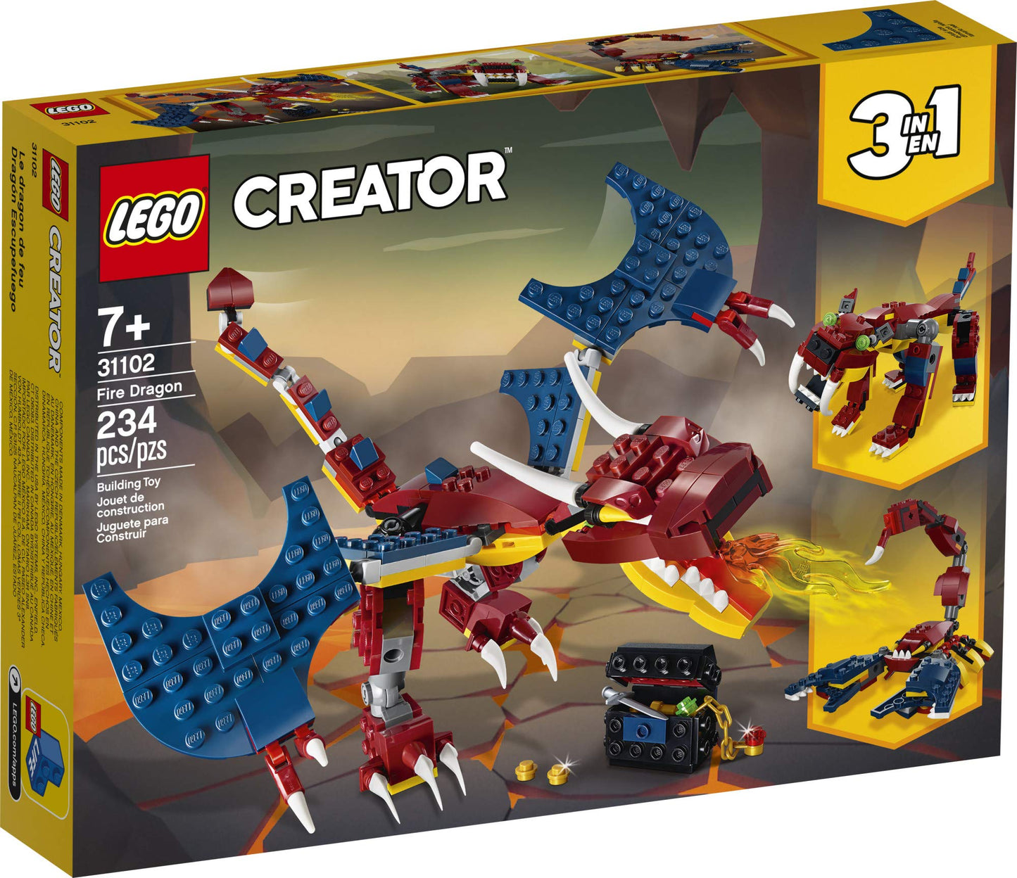 LEGO Creator 3in1 Fire Dragon 31102 Building Kit
