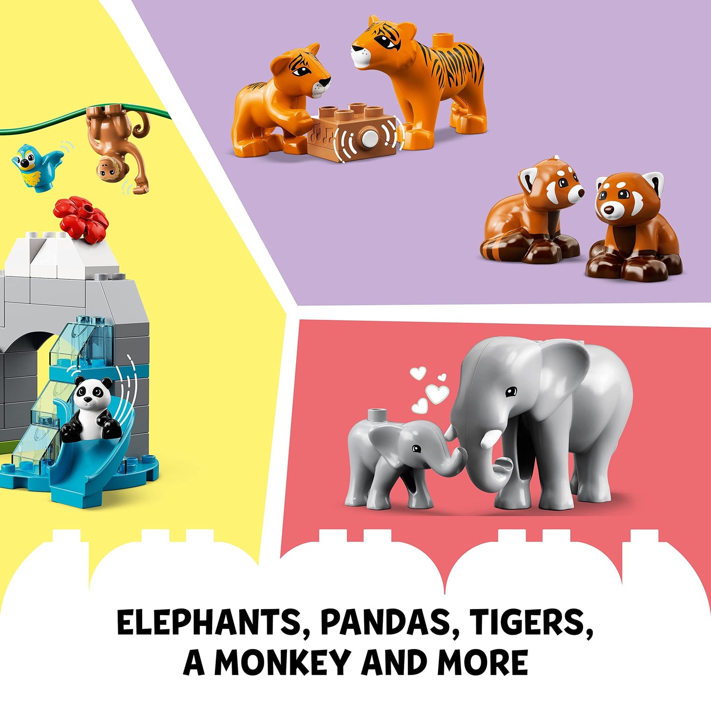 LEGO DUPLO Wild Animals of Asia with Panda & Elephant Baby Animal Toy Amazon