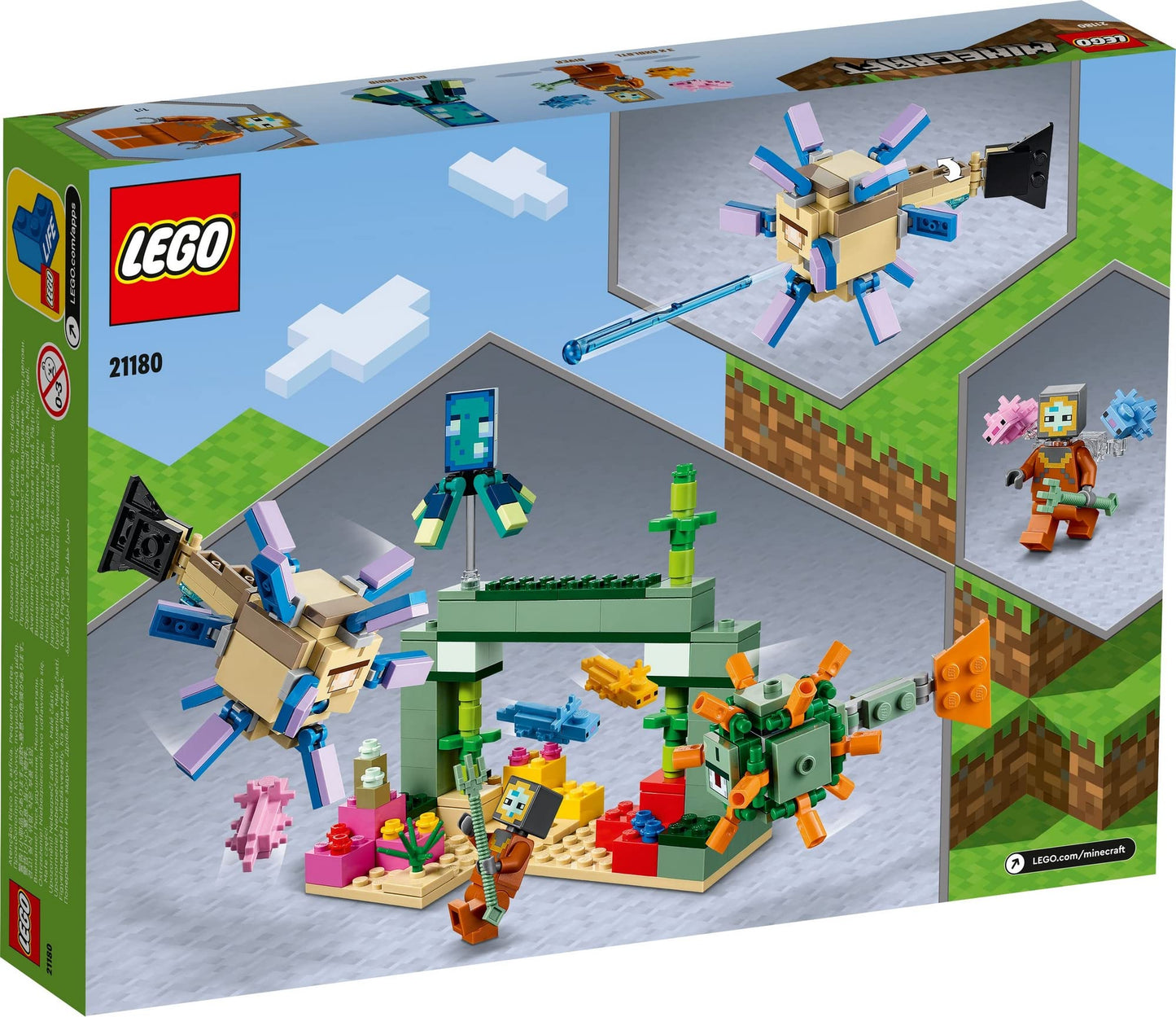 LEGO Minecraft The Guardian Battle Building Kit 21180 Amazon