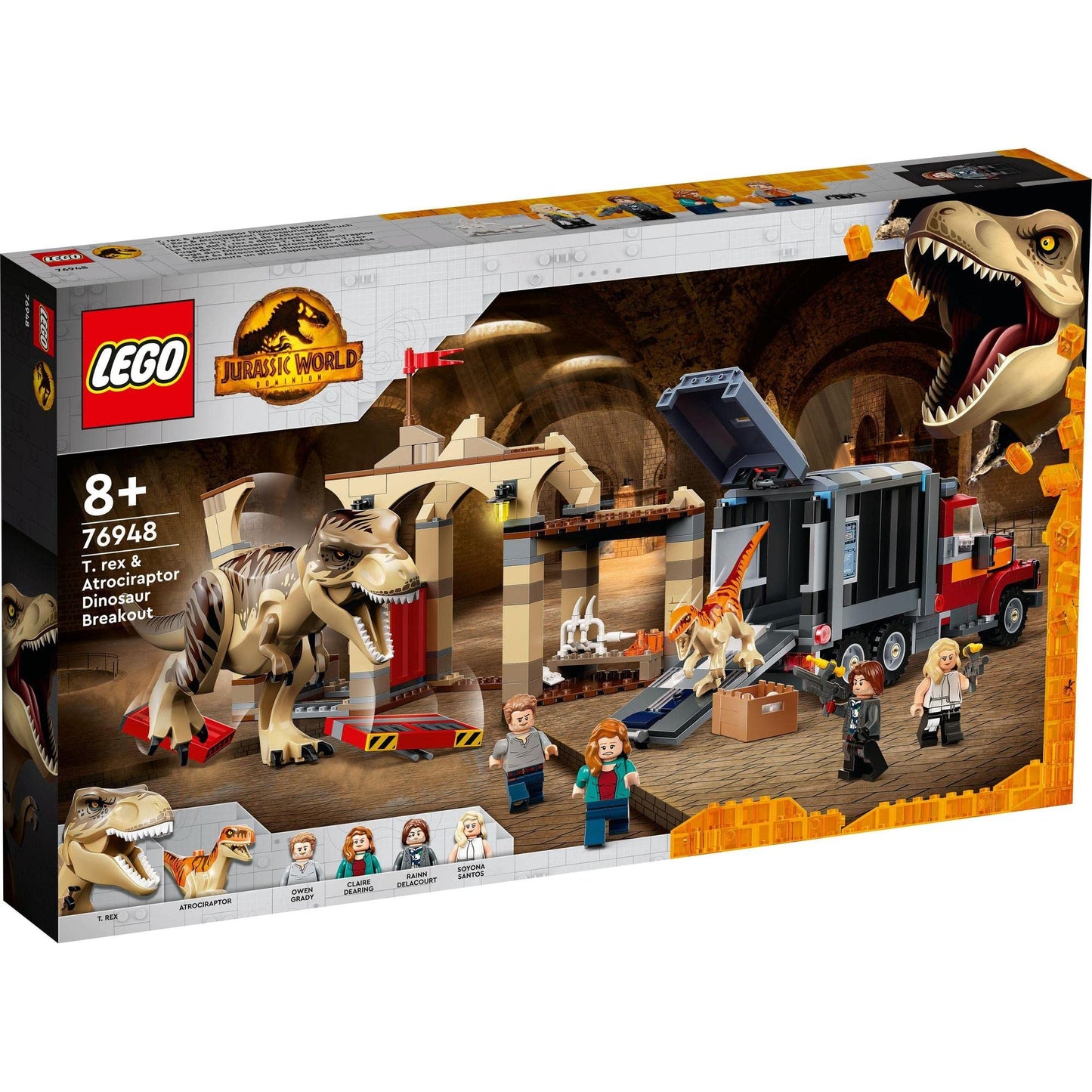 LEGO Jurassic World T. rex & Atrociraptor Dinosaur Breakout Building Kit 76948