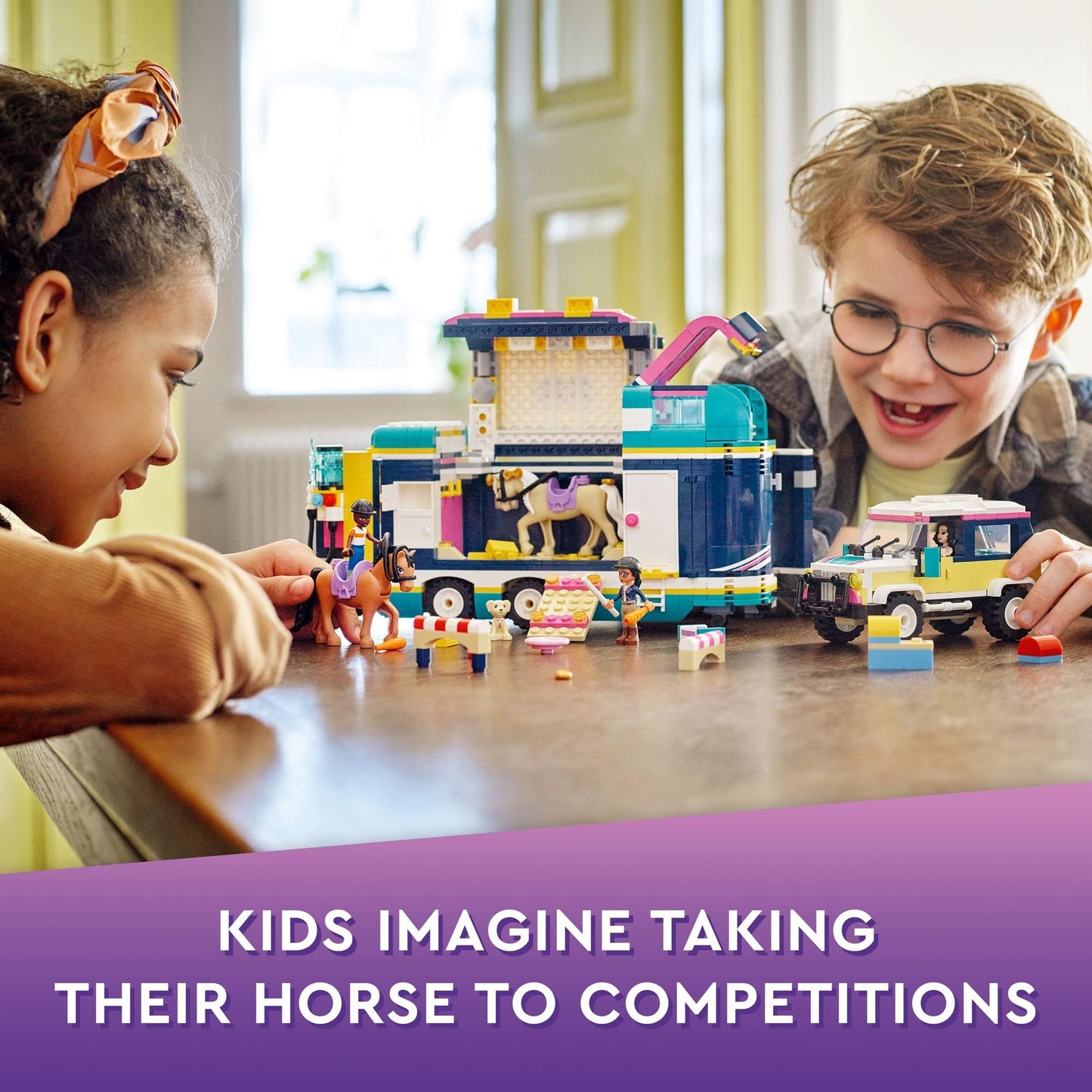 LEGO Friends Horse Show Trailer with 2 Toy Horses 41722 Amazon