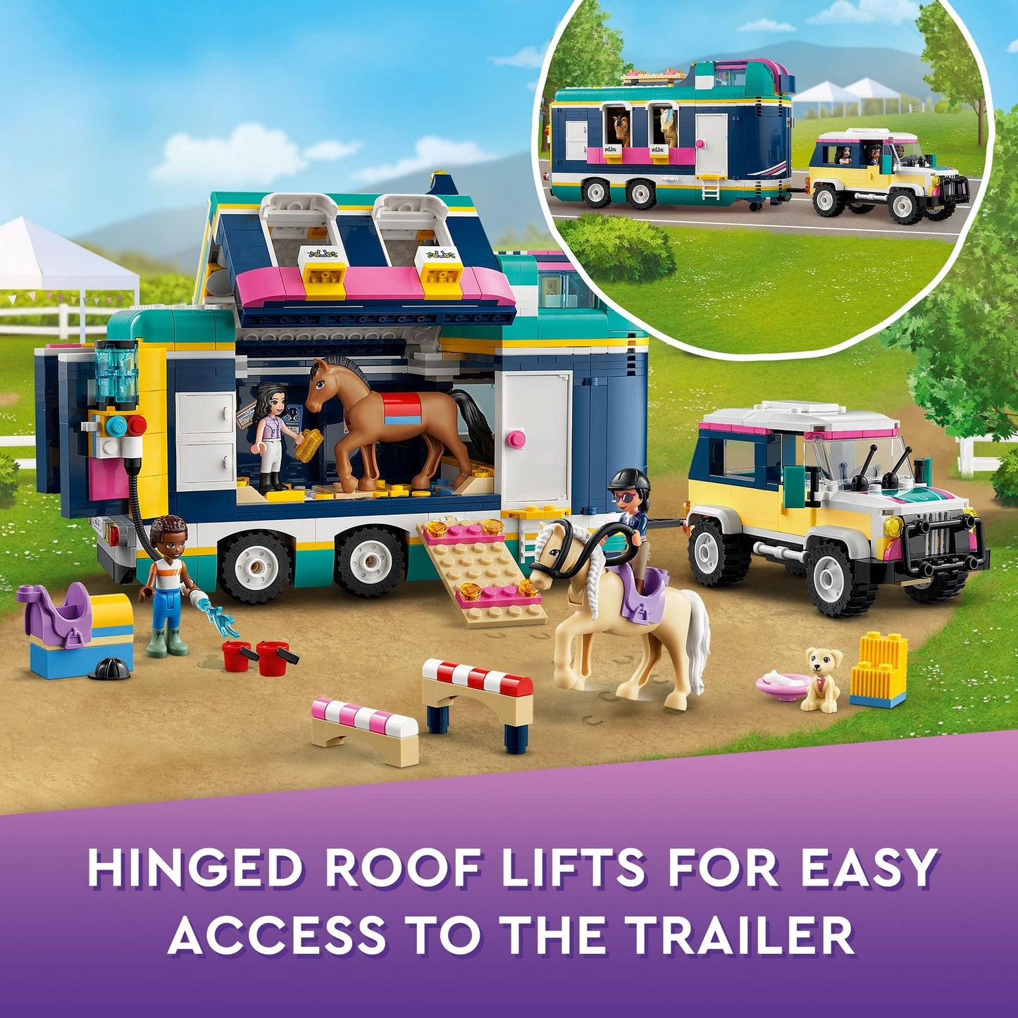 LEGO Friends Horse Show Trailer with 2 Toy Horses 41722 Amazon