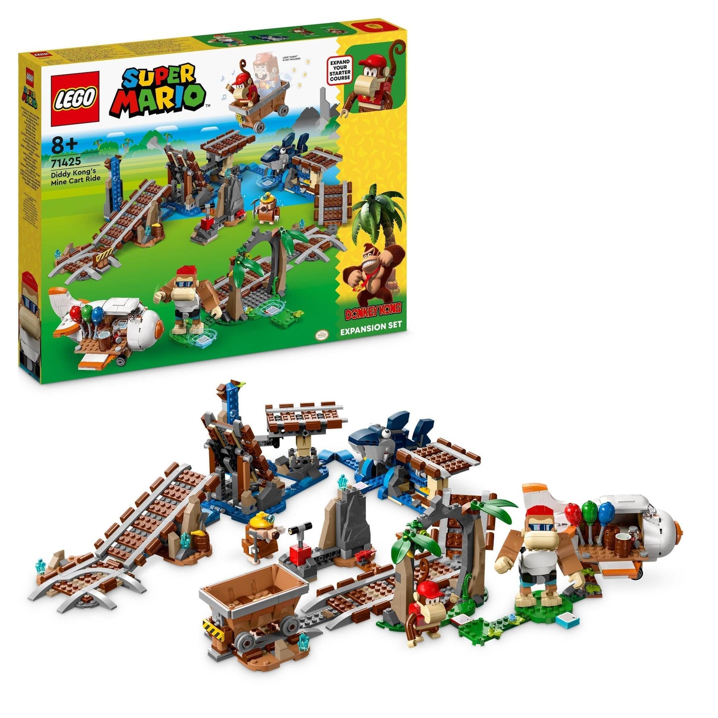 LEGO Super Mario Diddy Kong's Mine Cart Ride Expansion Set 71425 Building Toy Amazon