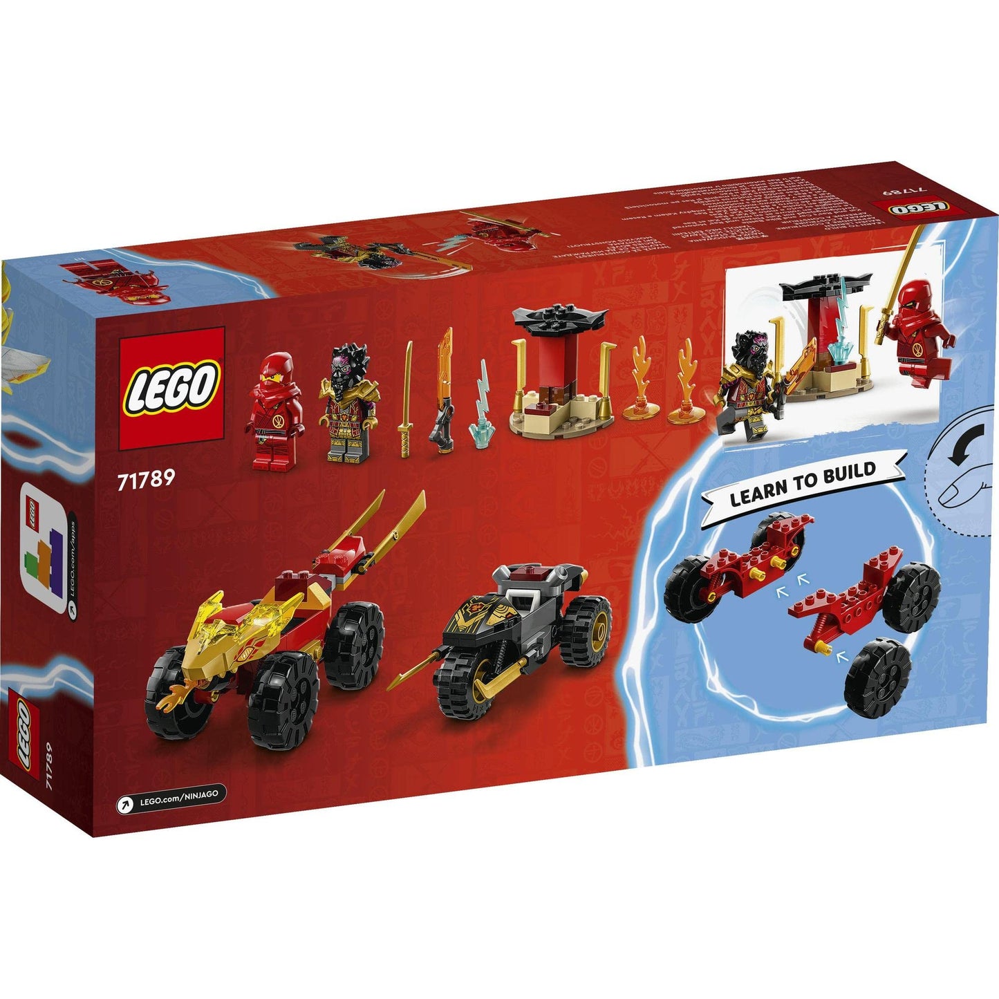 LEGO® NINJAGO® Kai and Ras’s Car and Bike Battle 71789 Building Toy Amazon