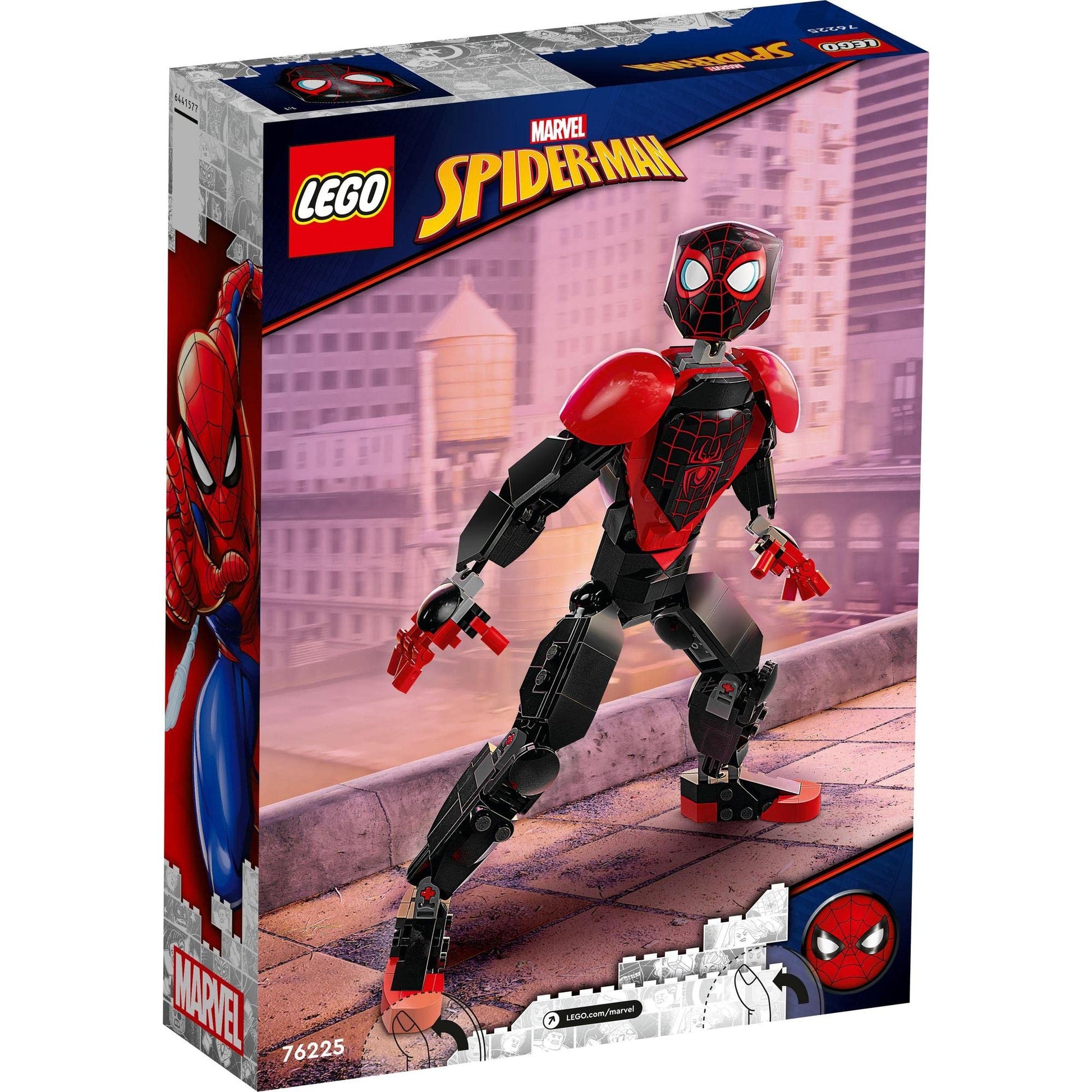 LEGO Marvel Miles Morales Figure Set, Fully Articulated Spider-Man Action Toy 76225 Amazon