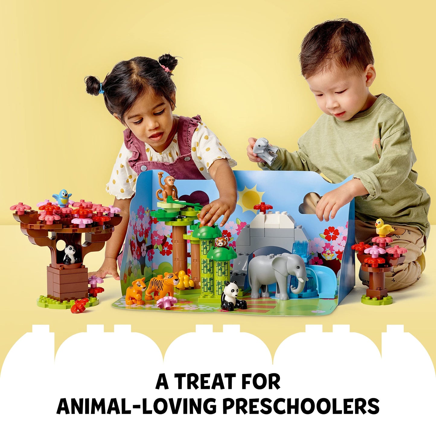 LEGO DUPLO Wild Animals of Asia with Panda & Elephant Baby Animal Toy Amazon