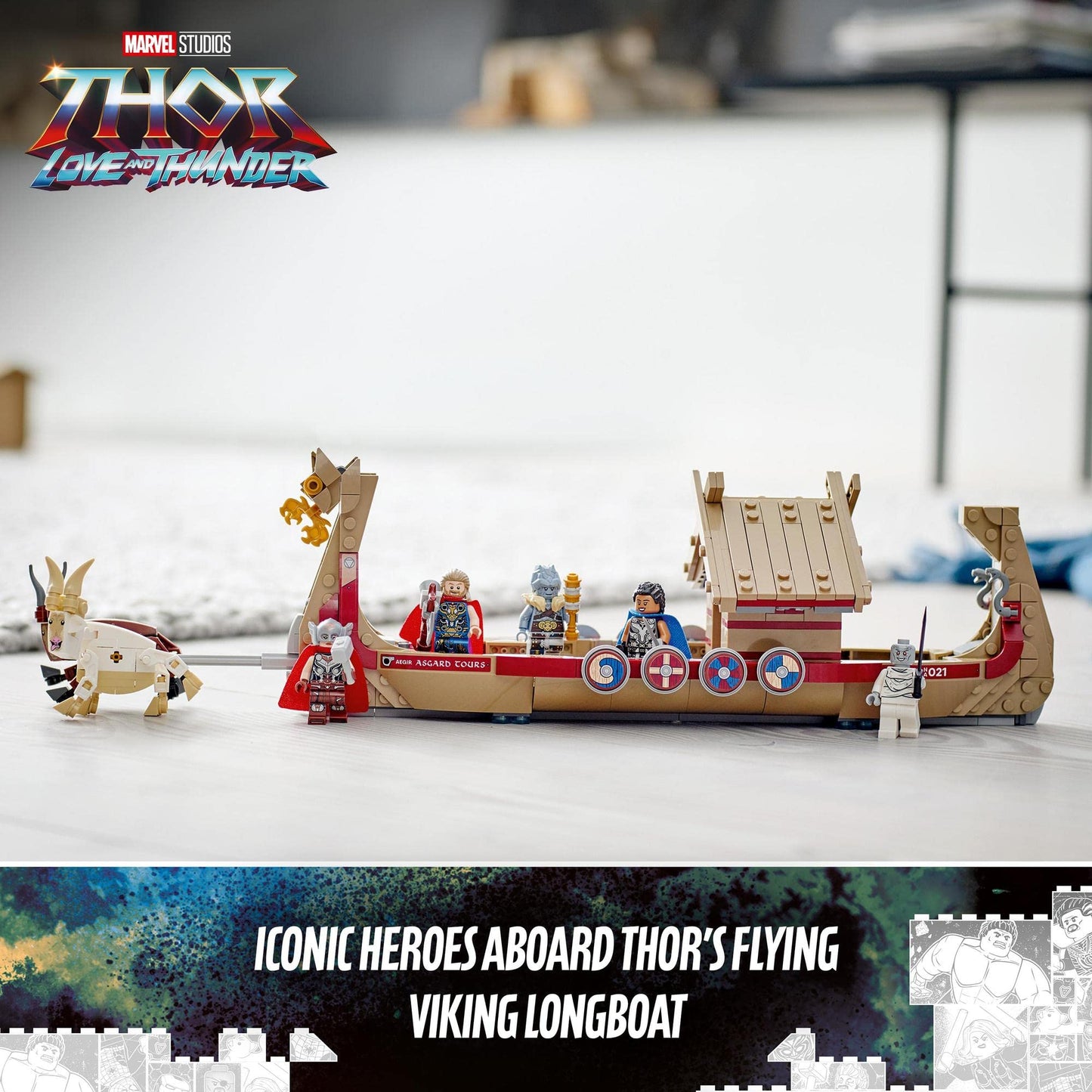 LEGO Marvel The Goat Boat Building Kit; Collectible Thor Construction Toy 76208