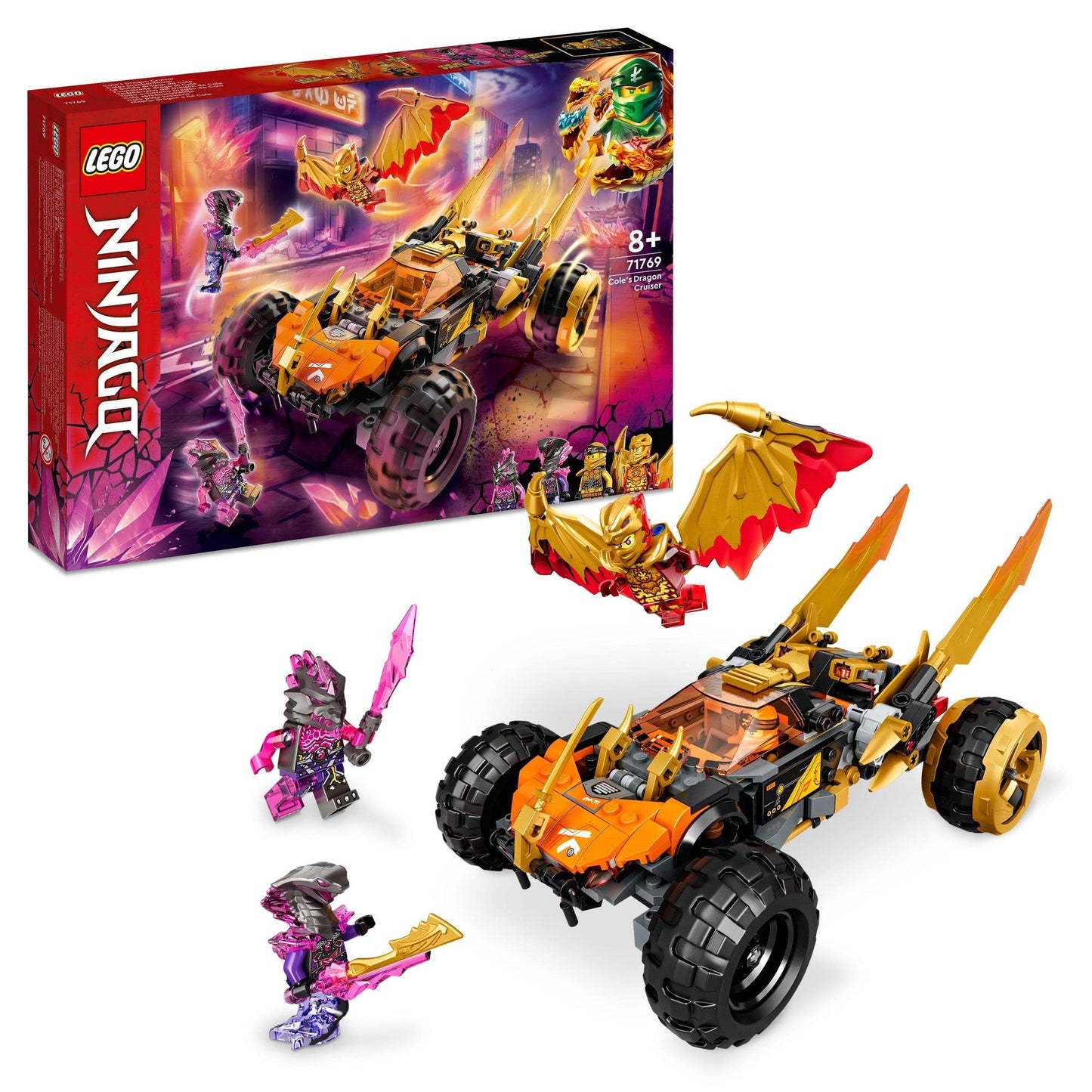 LEGO NINJAGO Cole’s Dragon Cruiser Building Kit; Playset for Ages 8+ Featuring a Ninja Car Toy 71769 Amazon