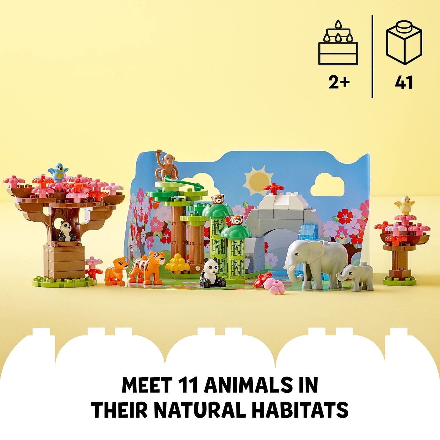 LEGO DUPLO Wild Animals of Asia with Panda & Elephant Baby Animal Toy Amazon