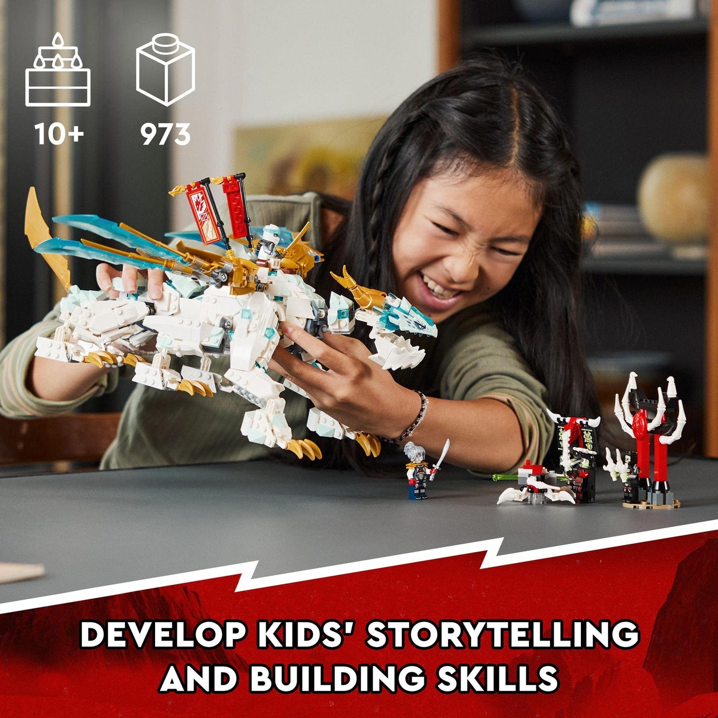 LEGO® NINJAGO® Zane’s Ice Dragon Creature 71786 Building Toy Set Amazon