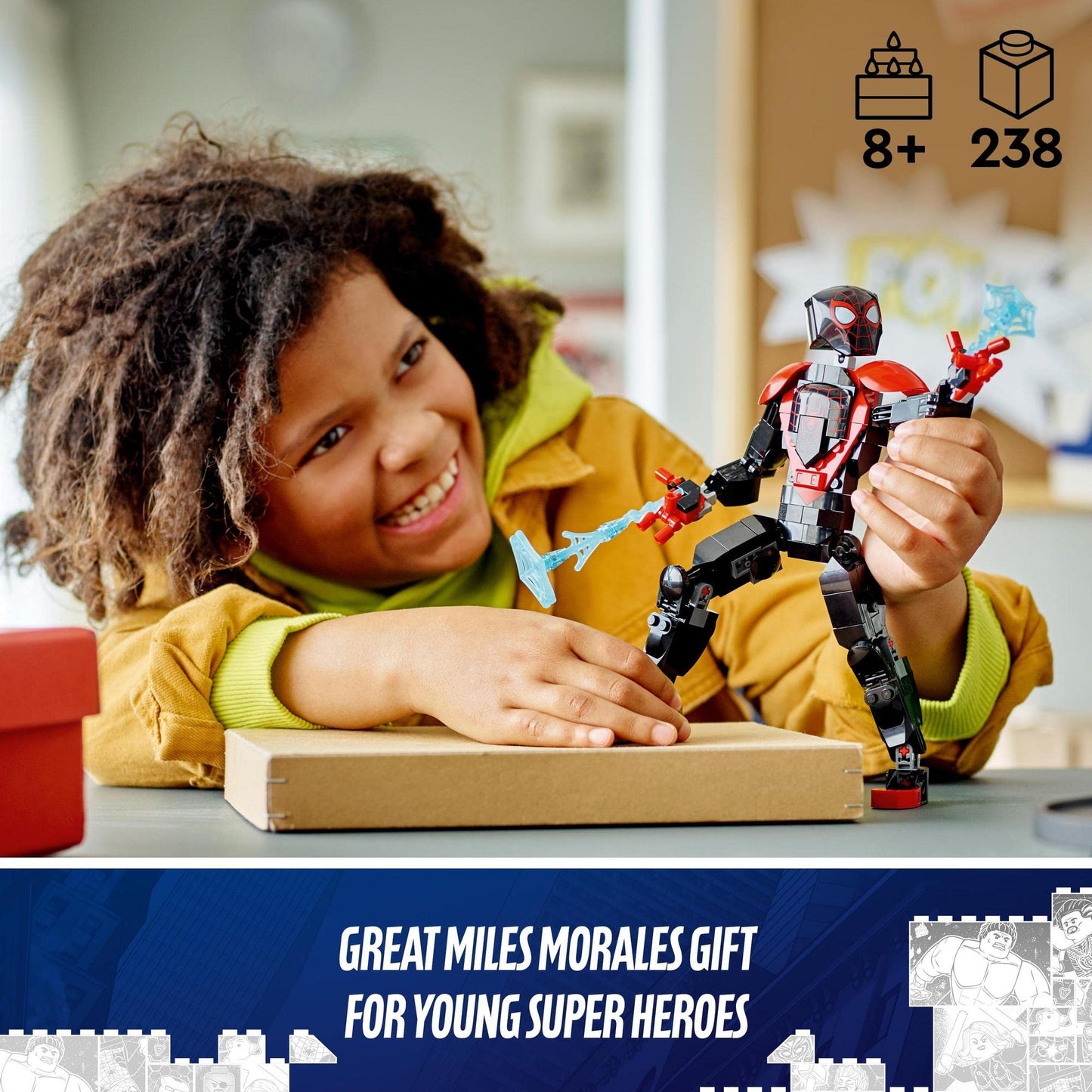 LEGO Marvel Miles Morales Figure Set, Fully Articulated Spider-Man Action Toy 76225 Amazon