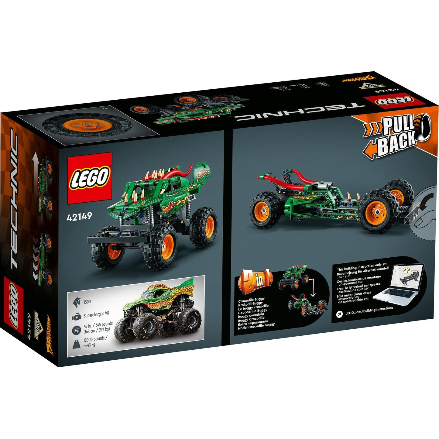 LEGO Technic Monster Jam Dragon 42149 Building Toy Amazon