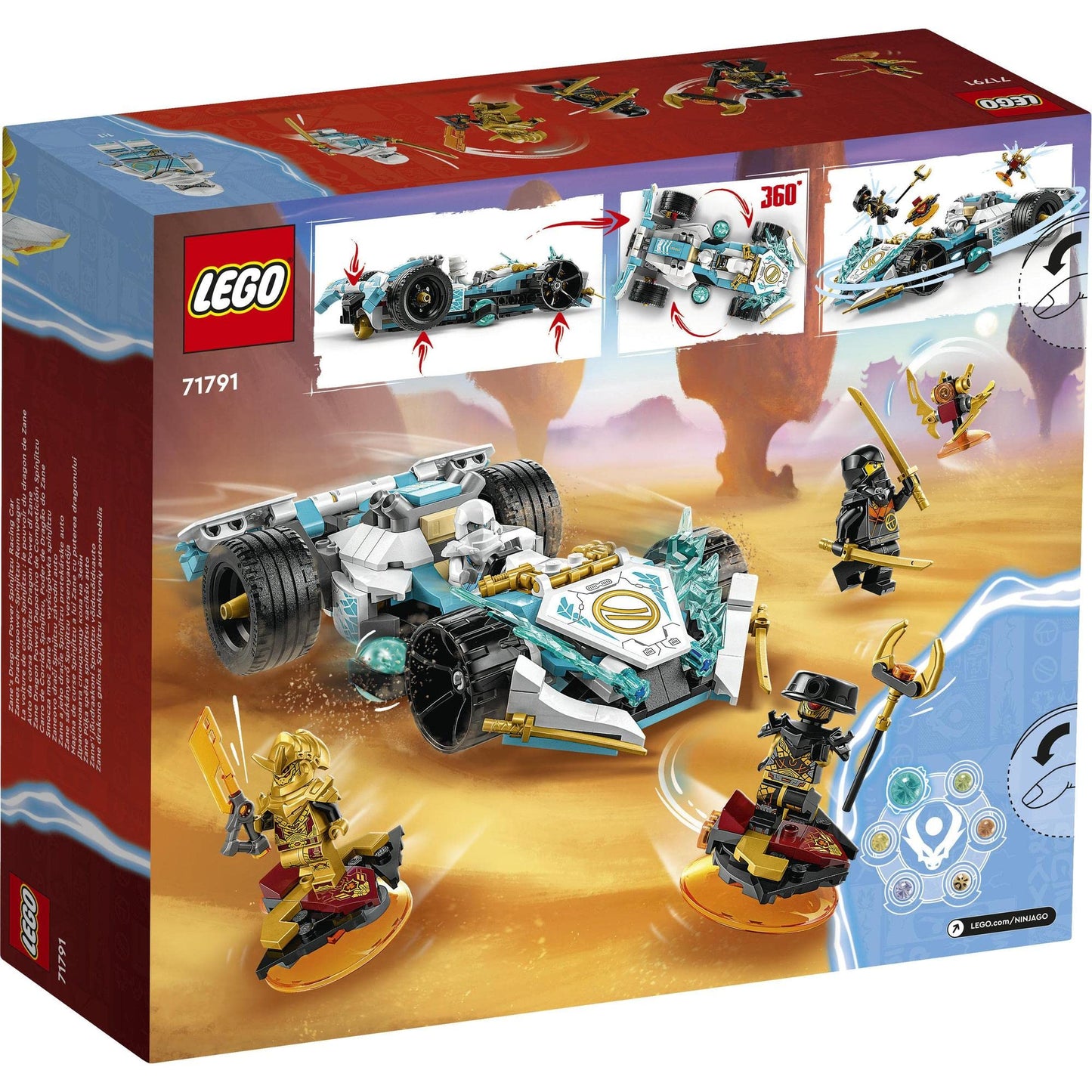 LEGO® NINJAGO® Zane’s Dragon Power Spinjitzu Racing Car 71791 Building Toy Amazon