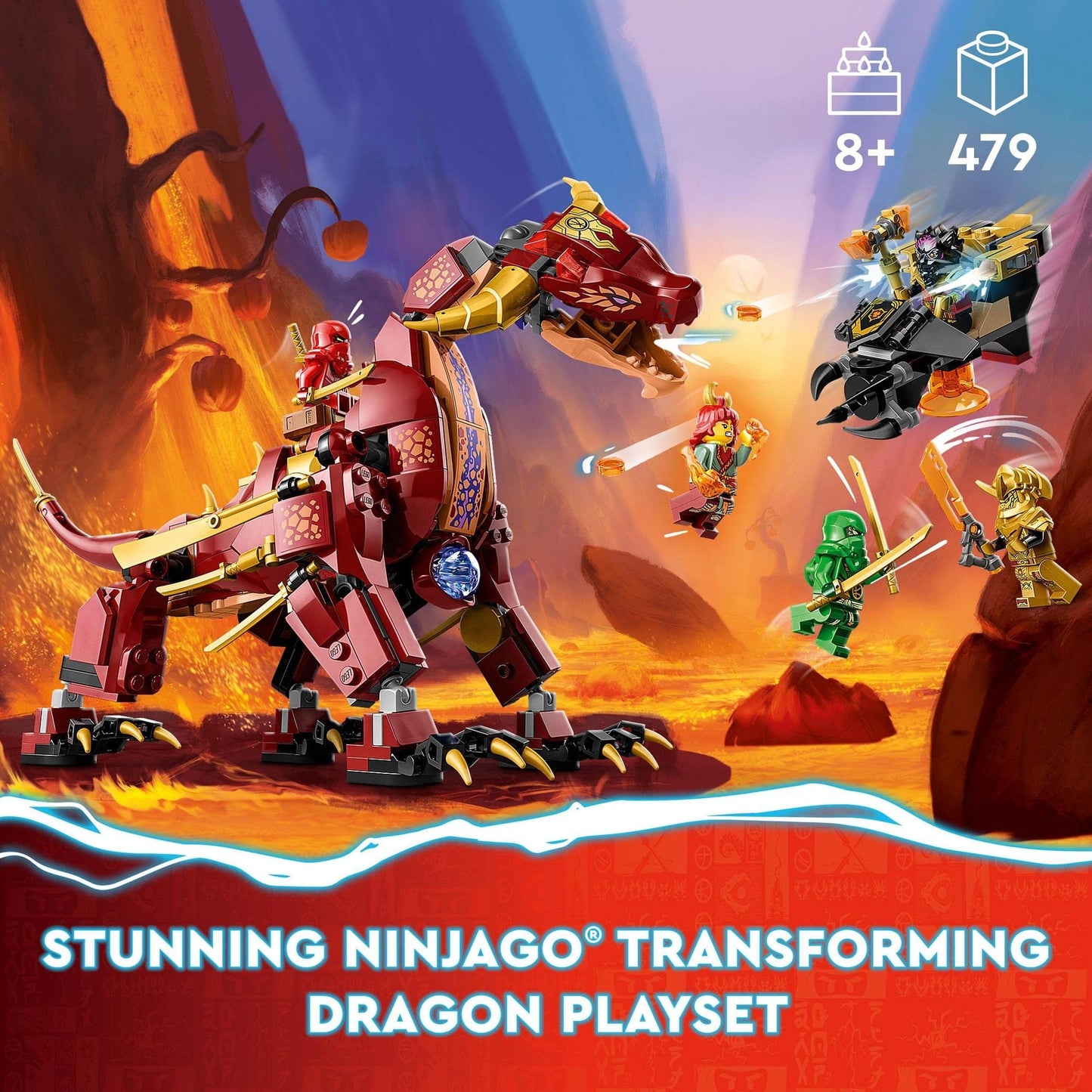 LEGO NINJAGO Heatwave Transforming Lava Dragon 71793 Building Toy Amazon