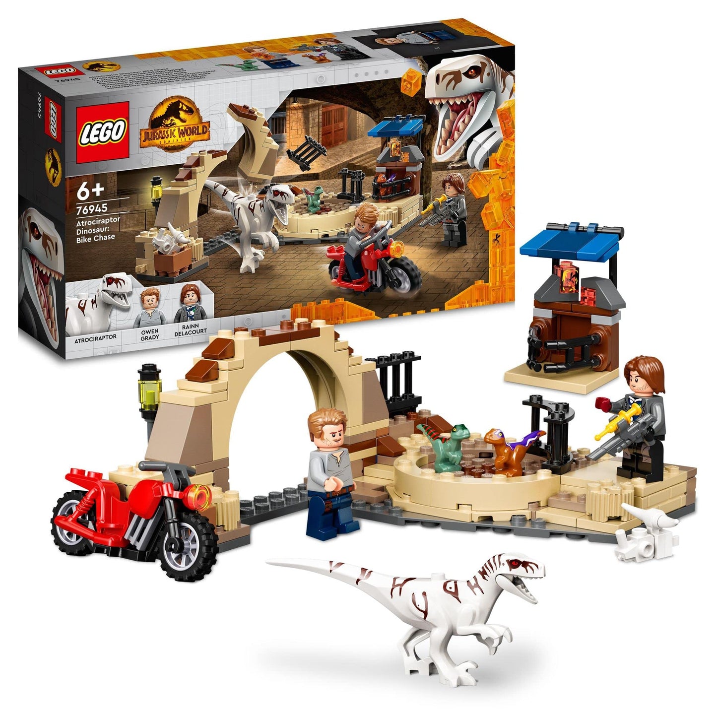 LEGO Jurassic World Atrociraptor Dinosaur: Bike Chase 76945 Building Kit Amazon