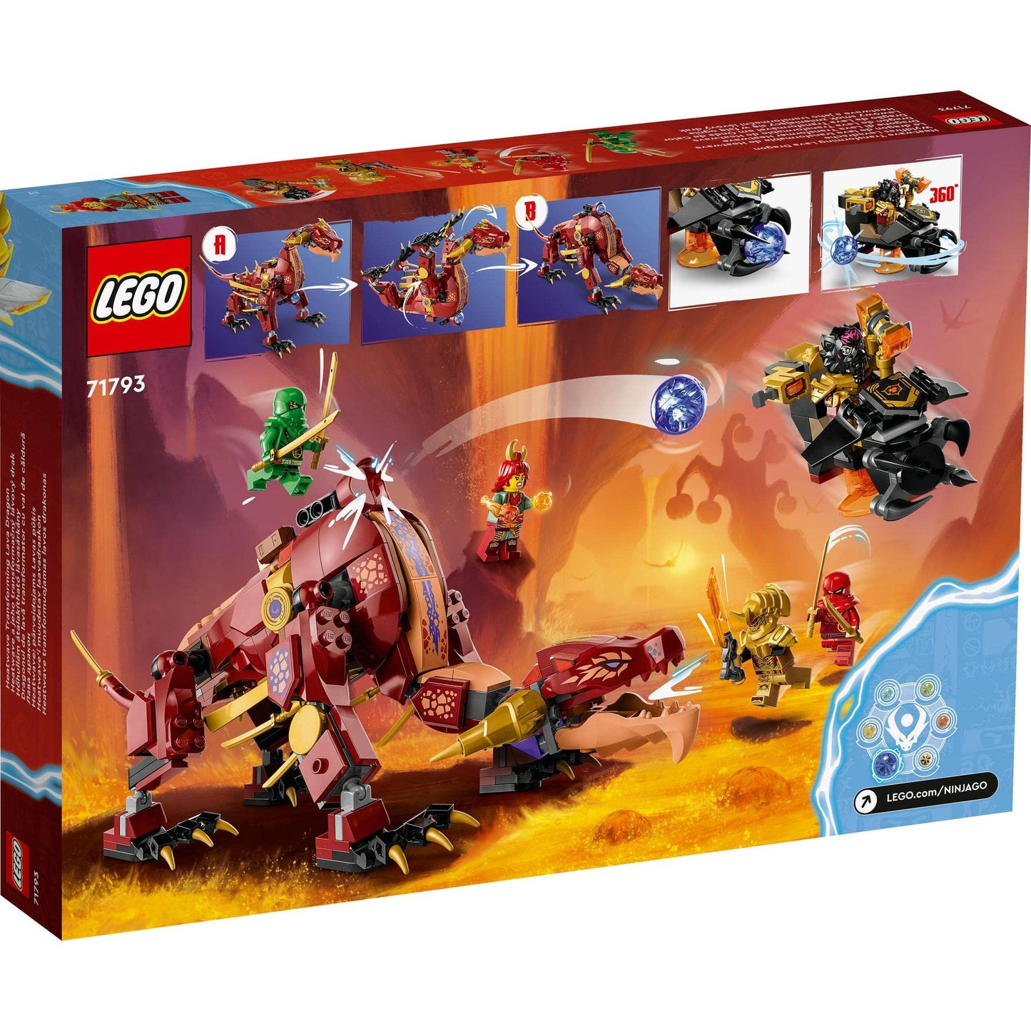 LEGO NINJAGO Heatwave Transforming Lava Dragon 71793 Building Toy Amazon