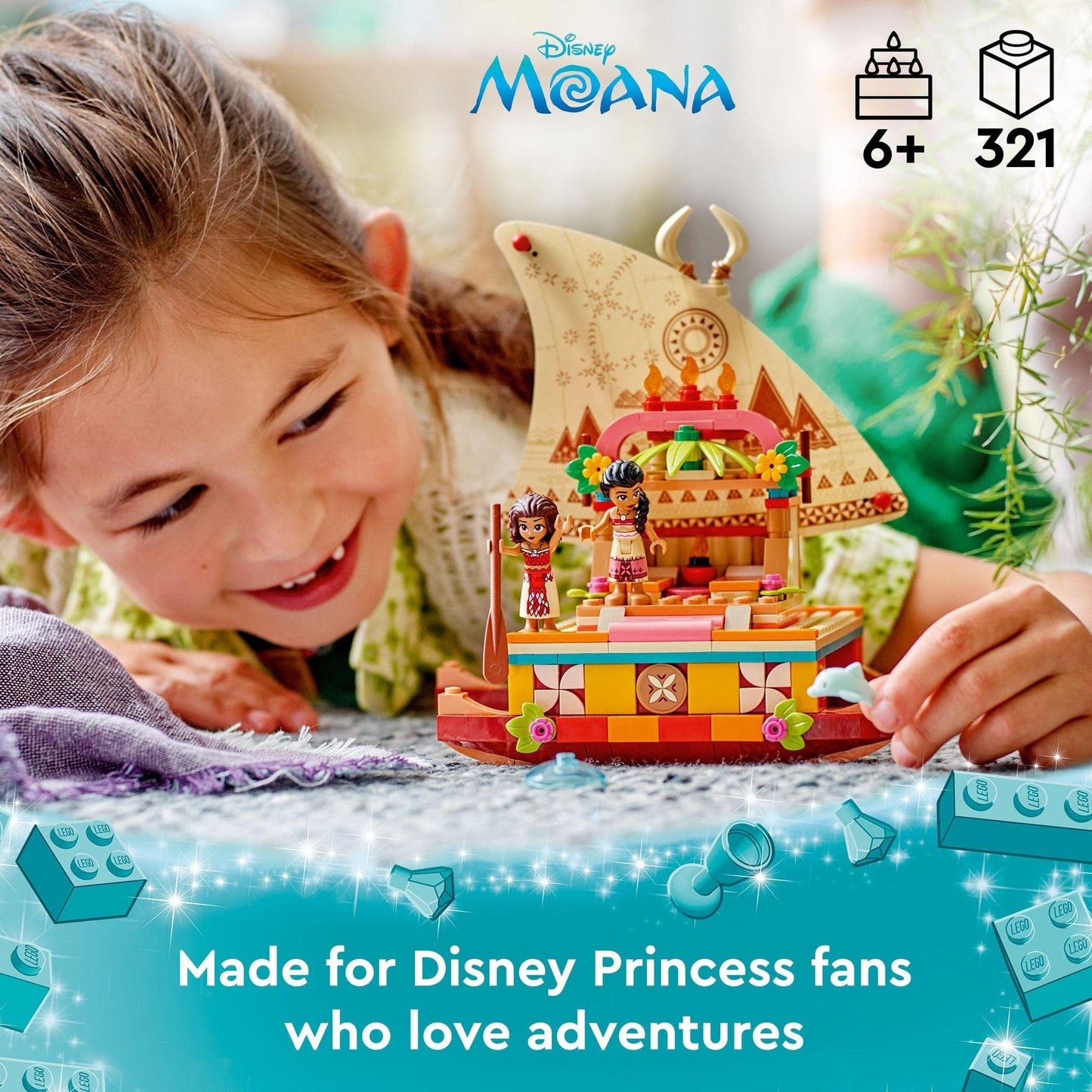 LEGO Disney Princess Moana’s Wayfinding Boat 43210 Building Toy Amazon