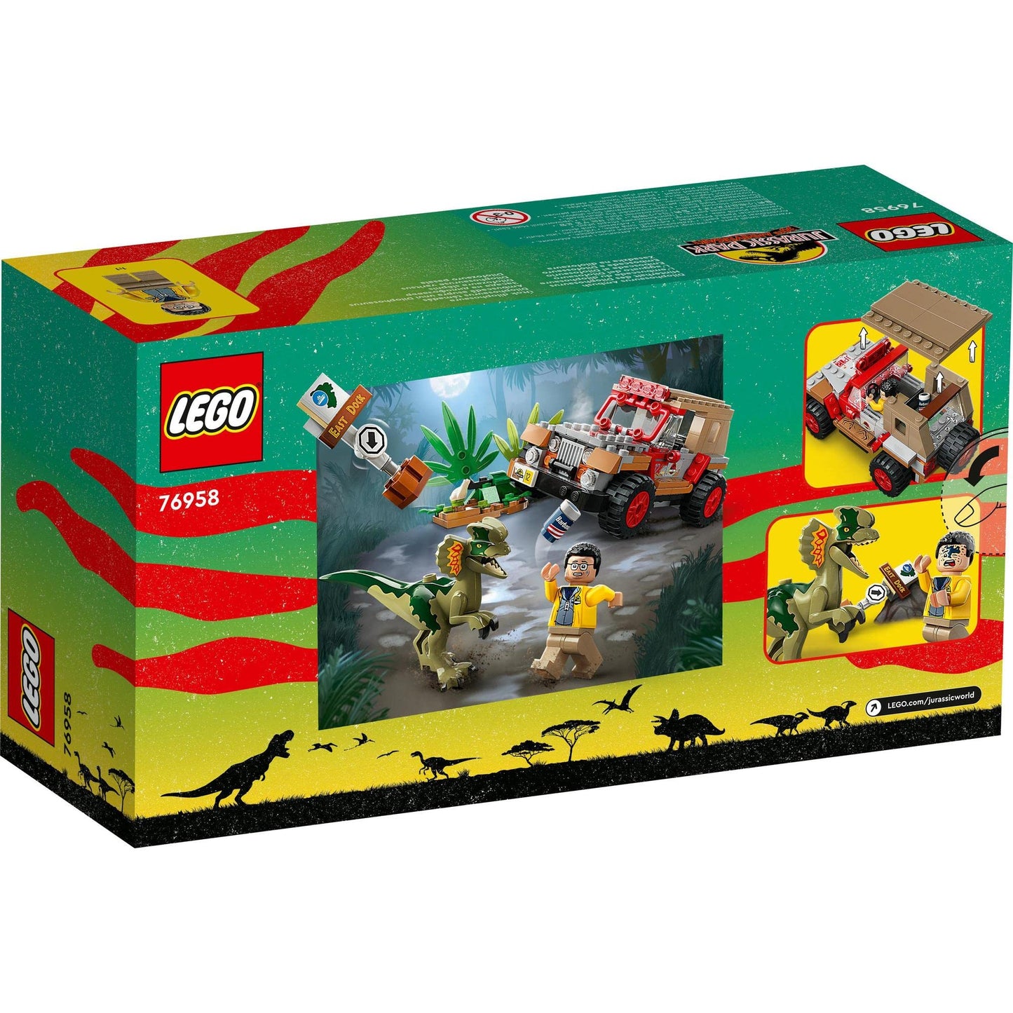 LEGO Jurassic Park Dilophosaurus Ambush 76958 Building Toy Amazon