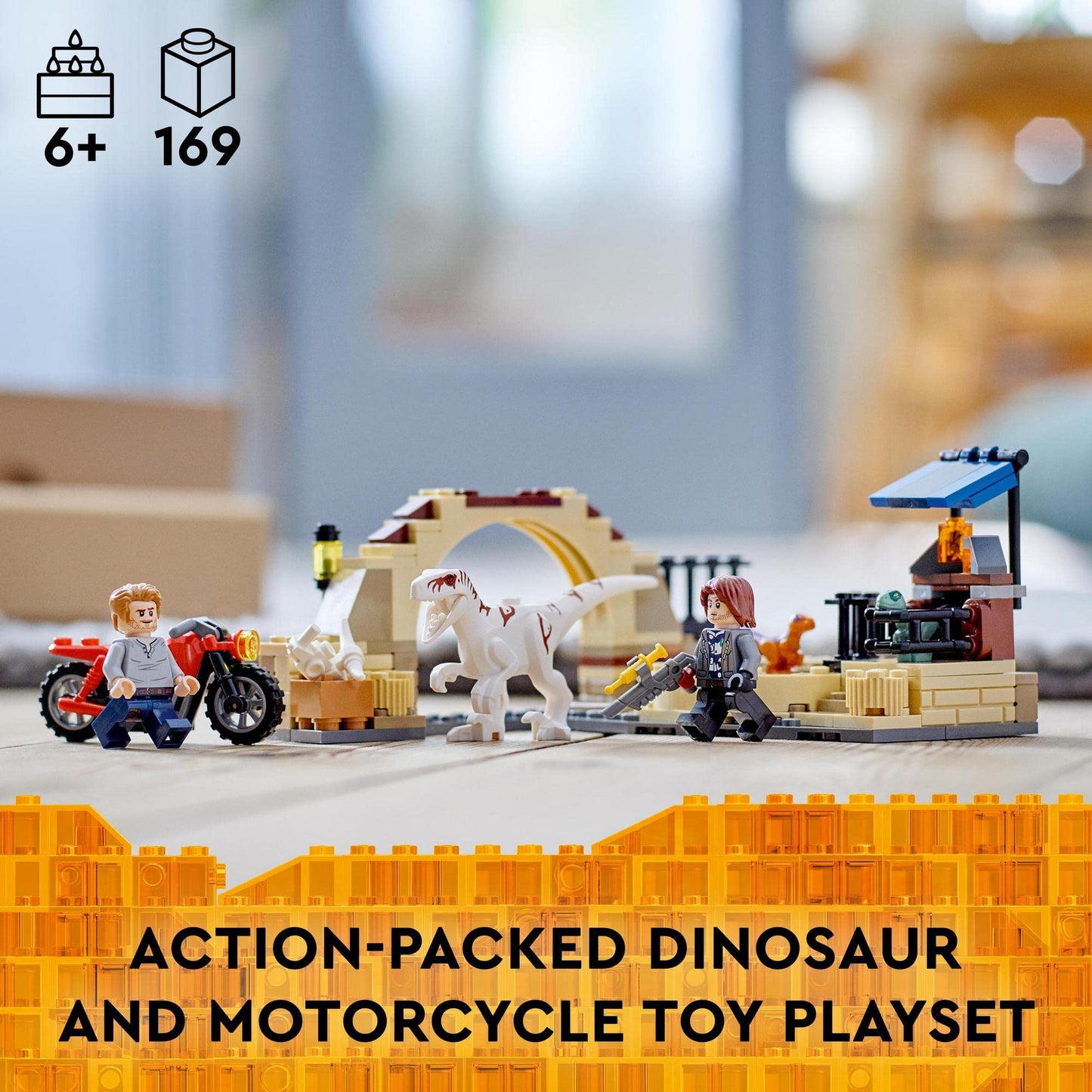 LEGO Jurassic World Atrociraptor Dinosaur: Bike Chase 76945 Building Kit Amazon