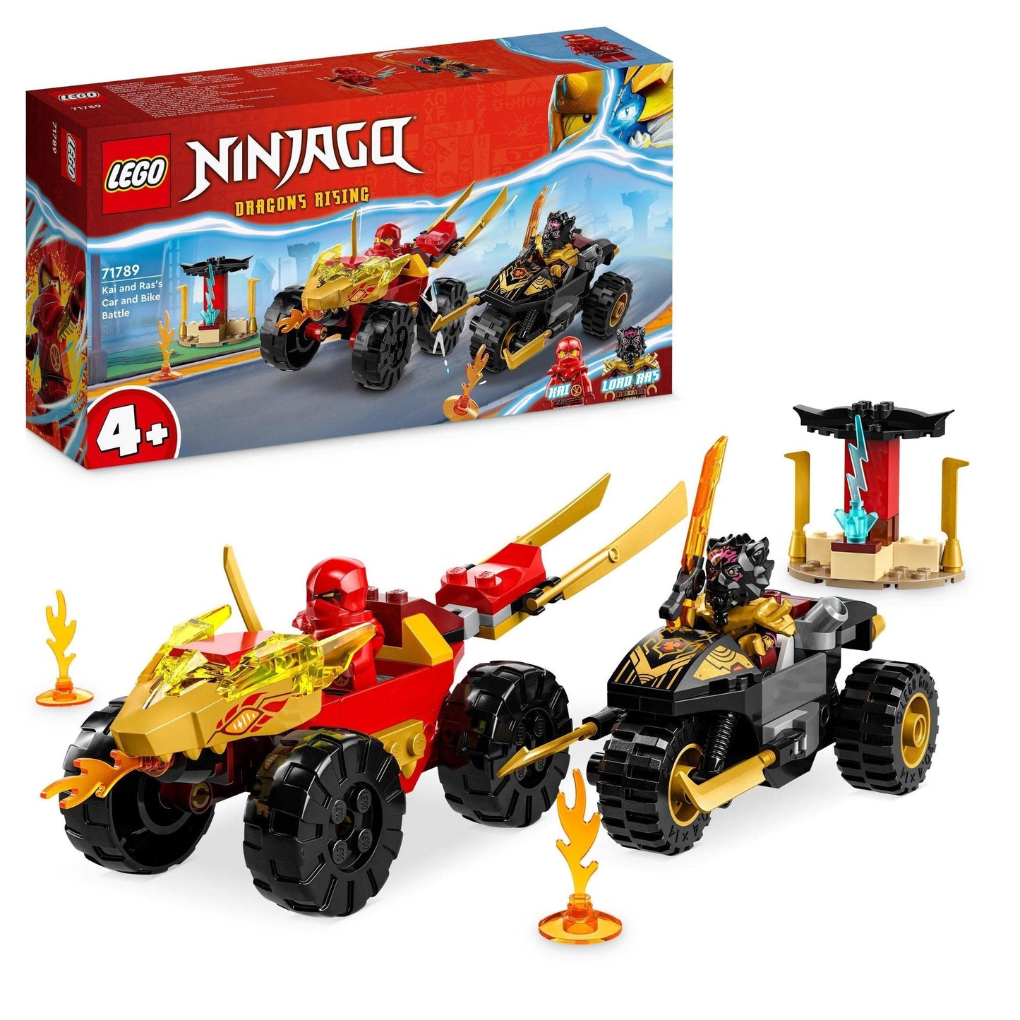 LEGO® NINJAGO® Kai and Ras’s Car and Bike Battle 71789 Building Toy Amazon