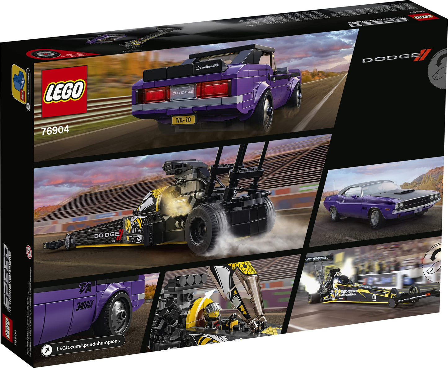 LEGO Speed Champions Mopar Dodge//SRT Top Fuel Dragster and 1970 Dodge Challenger 76904 Amazon
