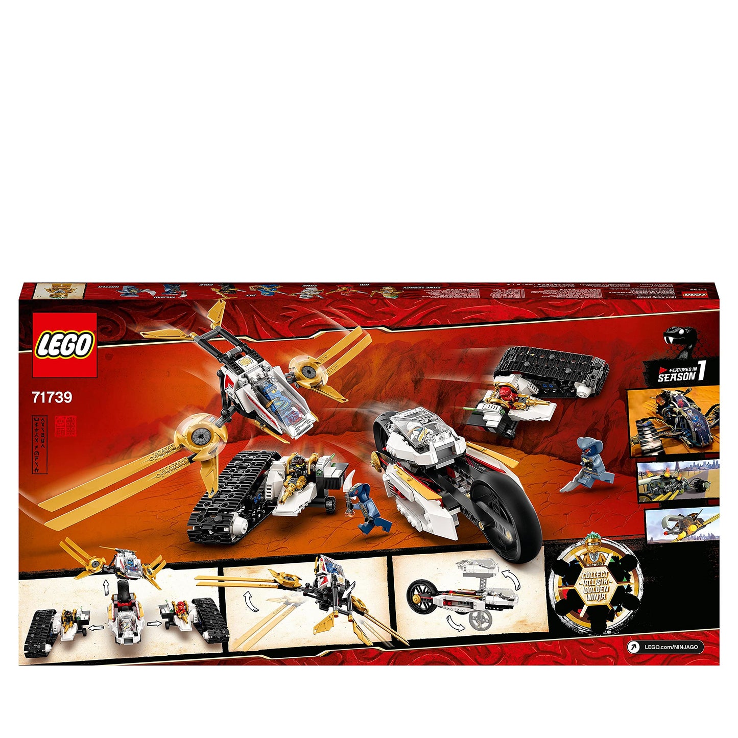 LEGO 71739 NINJAGO Legacy Ultra Sonic Raider 4in1 Vehicle Building Set