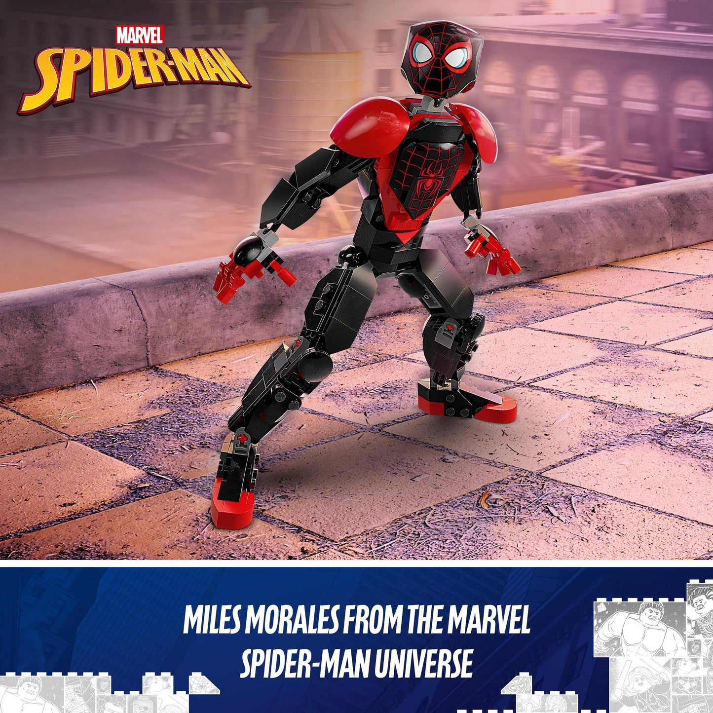 LEGO Marvel Miles Morales Figure Set, Fully Articulated Spider-Man Action Toy 76225 Amazon