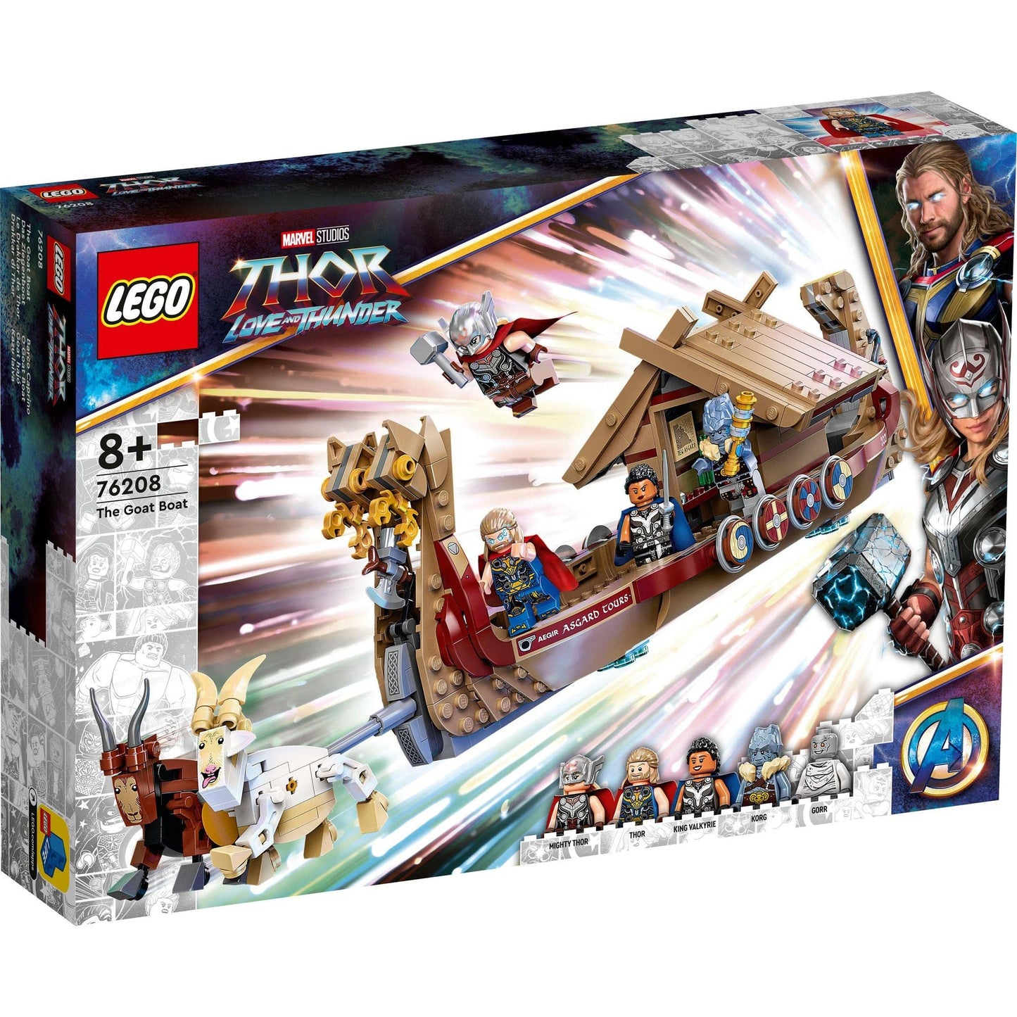 LEGO Marvel The Goat Boat Building Kit; Collectible Thor Construction Toy 76208