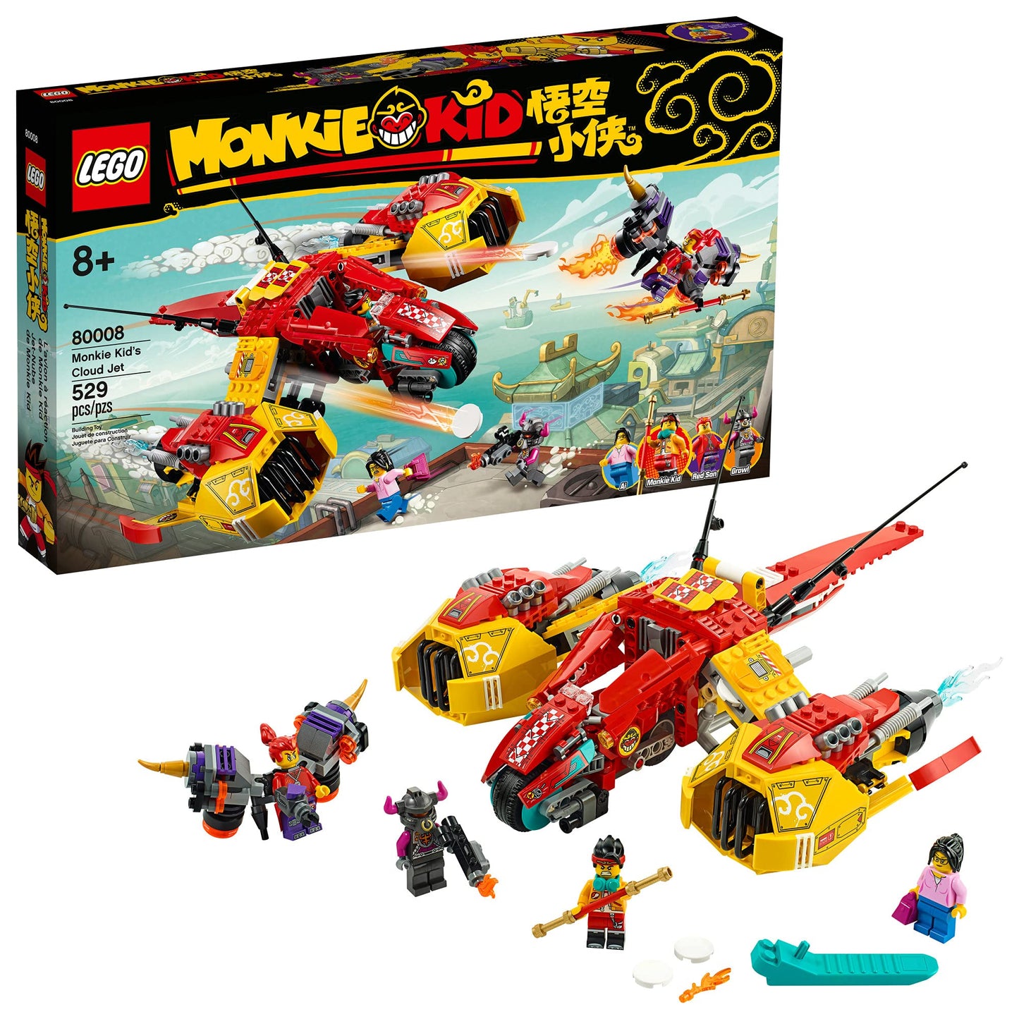 LEGO Monkie Kid: Monkie Kid’s Cloud Jet 80008 Aircraft Toy