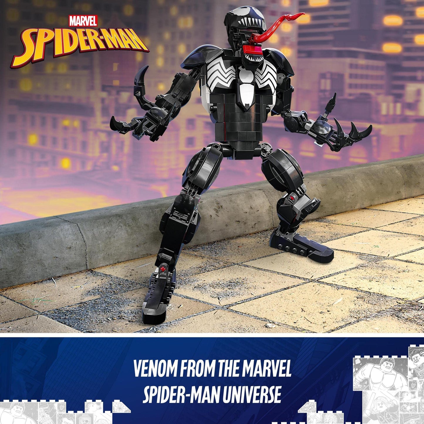 LEGO Marvel Venom Figure, Fully Articulated Super Villain Action Toy 76230