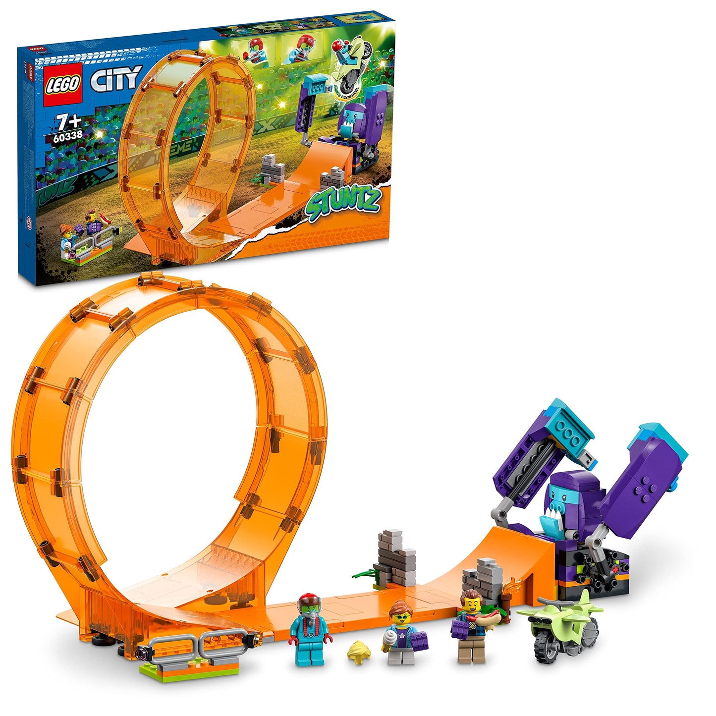 LEGO City Stuntz Smashing Chimpanzee Stunt Loop with Flywheel Toy Amazon