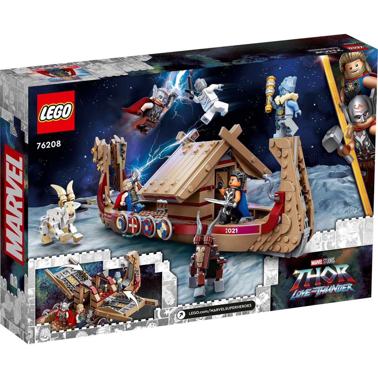 LEGO Marvel The Goat Boat Building Kit; Collectible Thor Construction Toy 76208