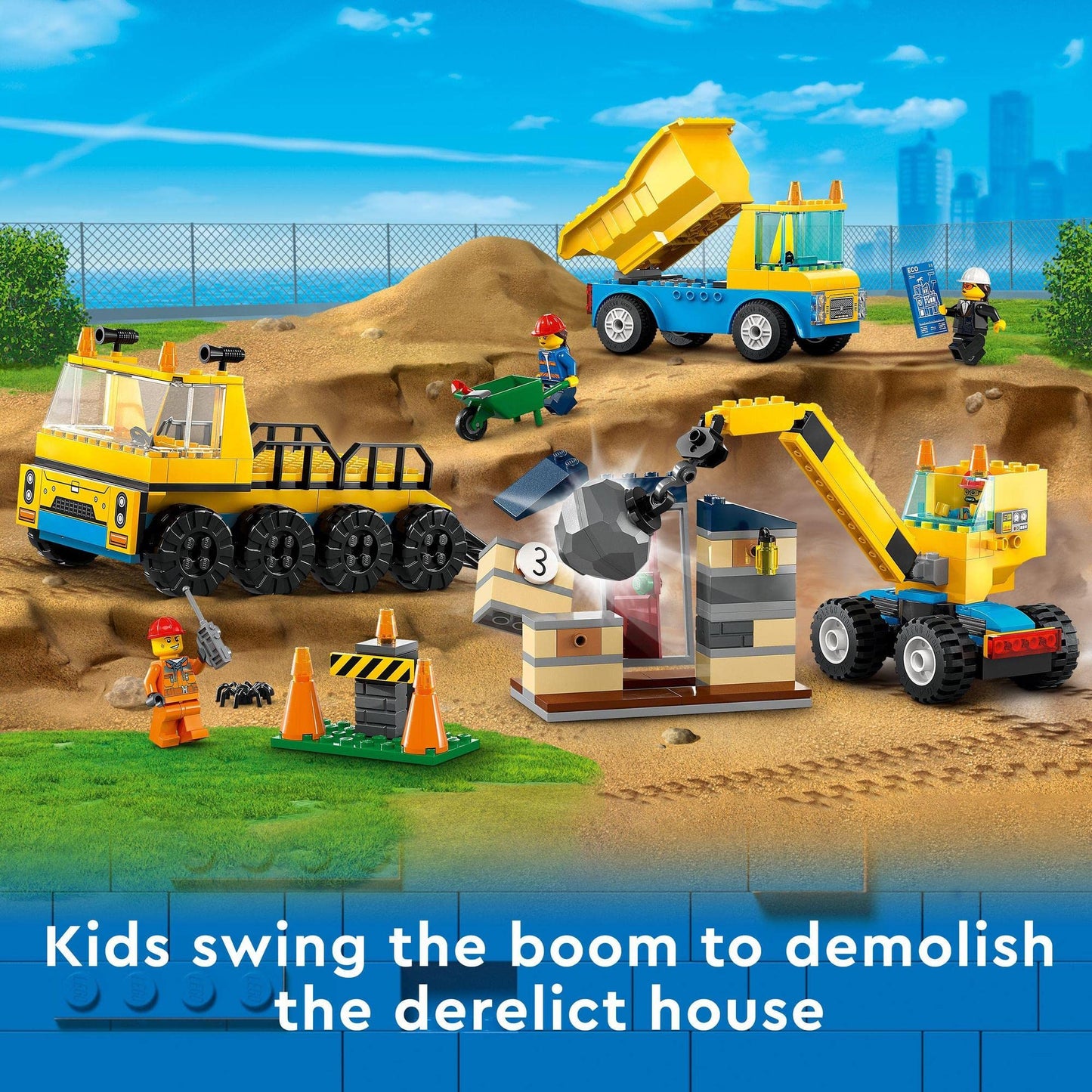 LEGO® City Construction Trucks and Wrecking Ball Crane 60391