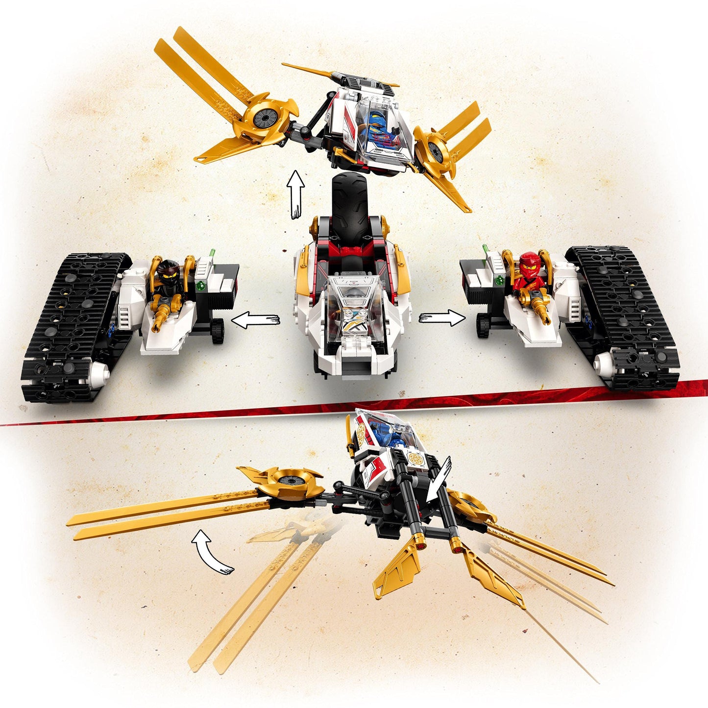 LEGO 71739 NINJAGO Legacy Ultra Sonic Raider 4in1 Vehicle Building Set