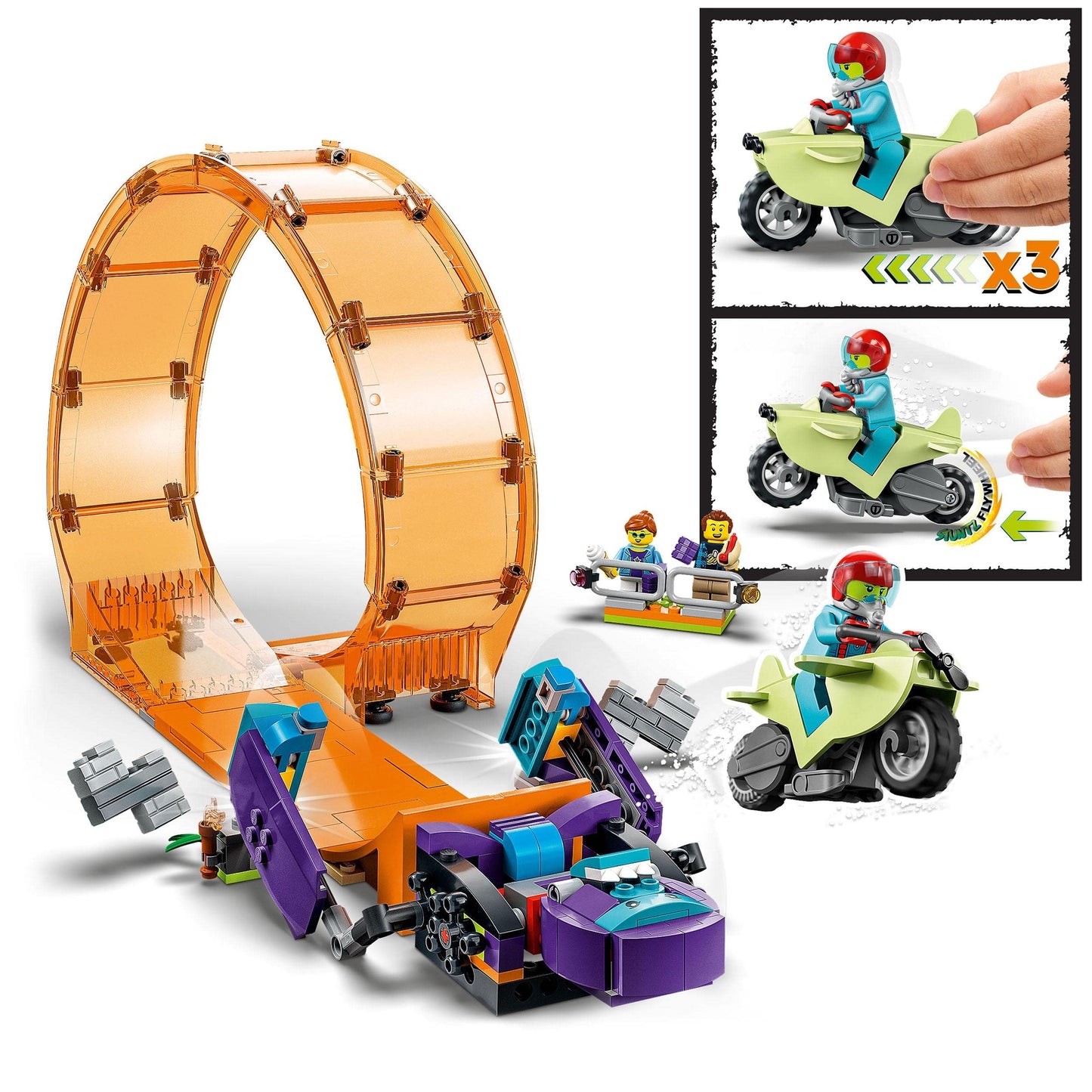 LEGO City Stuntz Smashing Chimpanzee Stunt Loop with Flywheel Toy Amazon