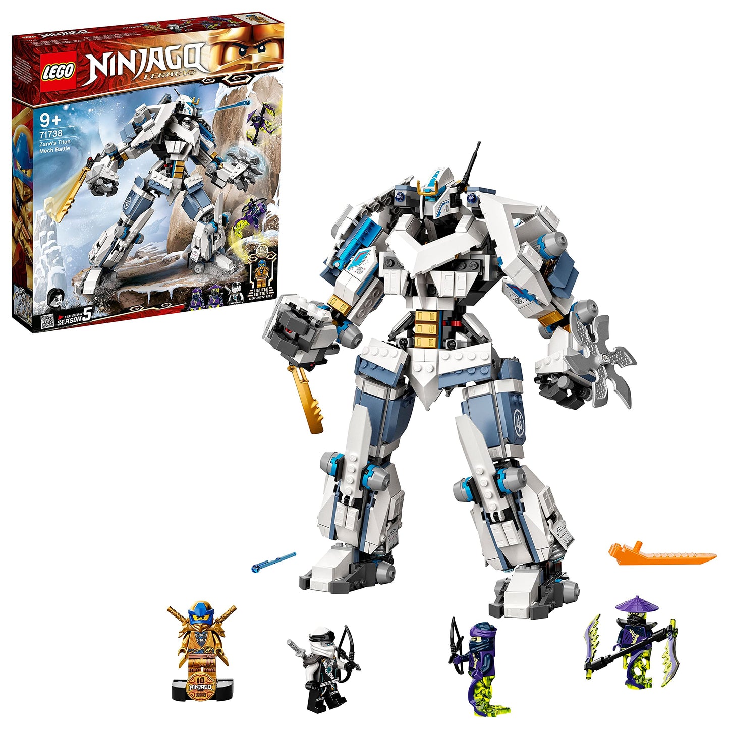 LEGO 71738 NINJAGO Legacy Zane’s Titan Mech Battle Ninja Building Set