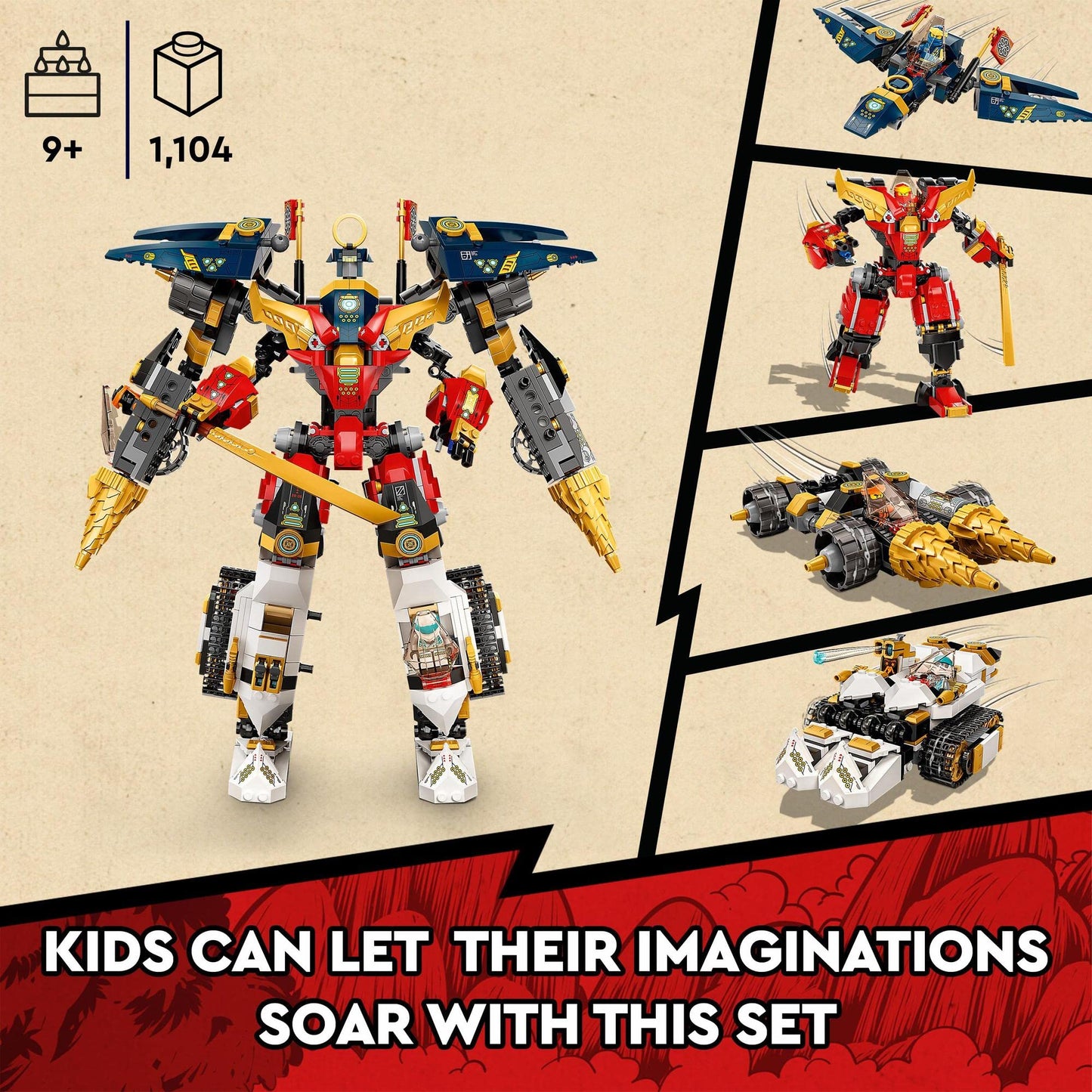 LEGO NINJAGO Ninja Ultra Combo Mech Vehicle Playset Building Kit 71765 Amazon