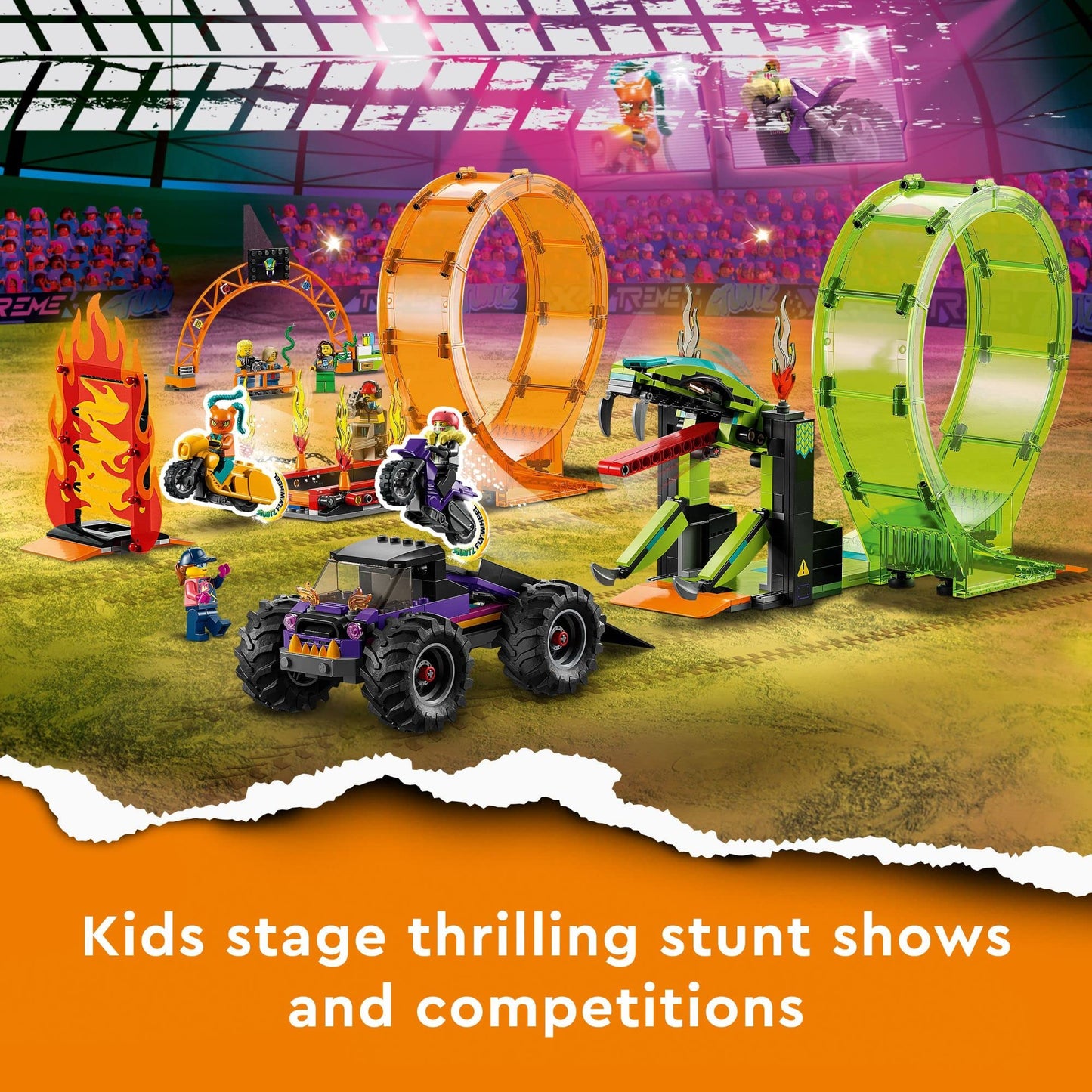 LEGO City Stuntz Double Loop Stunt Arena 60339 Building Toy Amazon