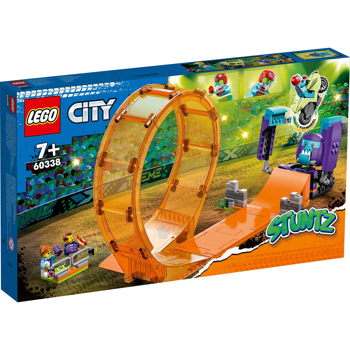 LEGO City Stuntz Smashing Chimpanzee Stunt Loop with Flywheel Toy Amazon