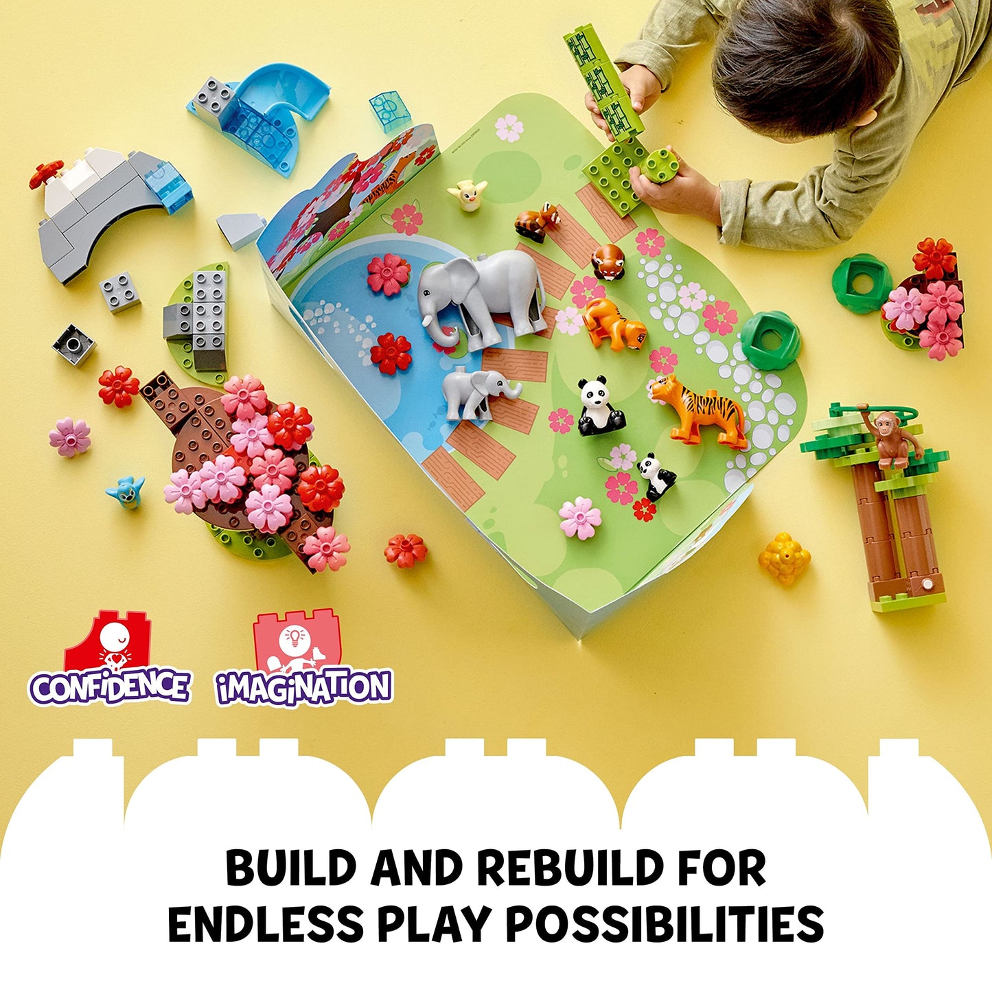 LEGO DUPLO Wild Animals of Asia with Panda & Elephant Baby Animal Toy Amazon