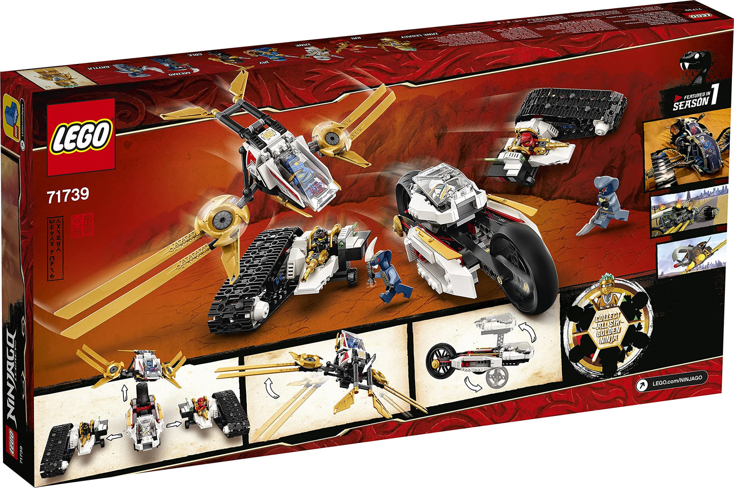 LEGO 71739 NINJAGO Legacy Ultra Sonic Raider 4in1 Vehicle Building Set