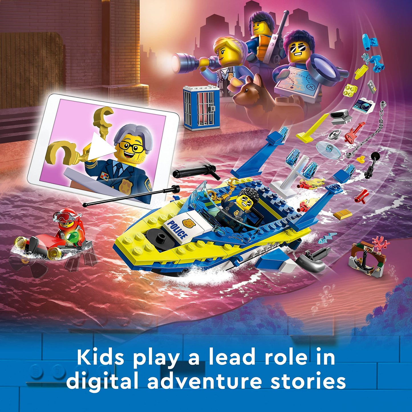 LEGO City Water Police Detective Missions, Interactive Digital Adventure Building 60355 Amazon