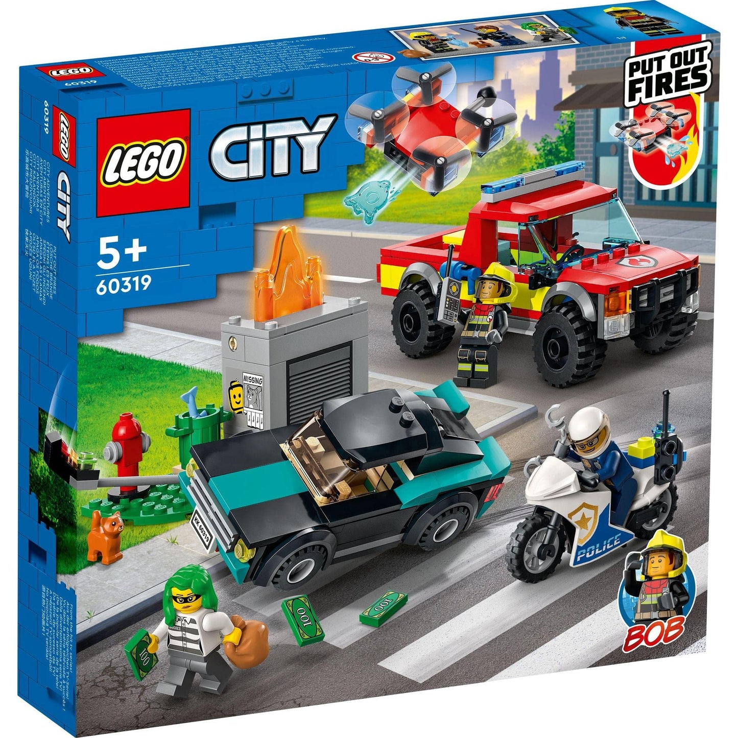 LEGO City Fire Rescue & Police Chase 60319 Kids Building