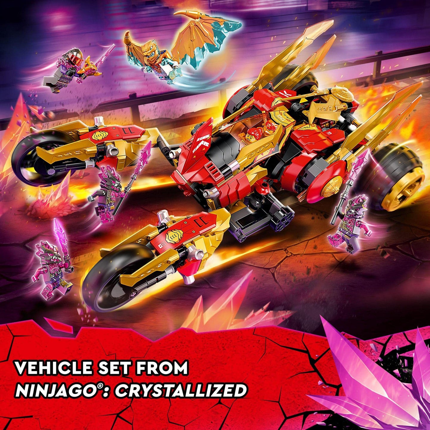 LEGO NINJAGO Kai’s Golden Dragon Raider 71773 Building Kit Amazon