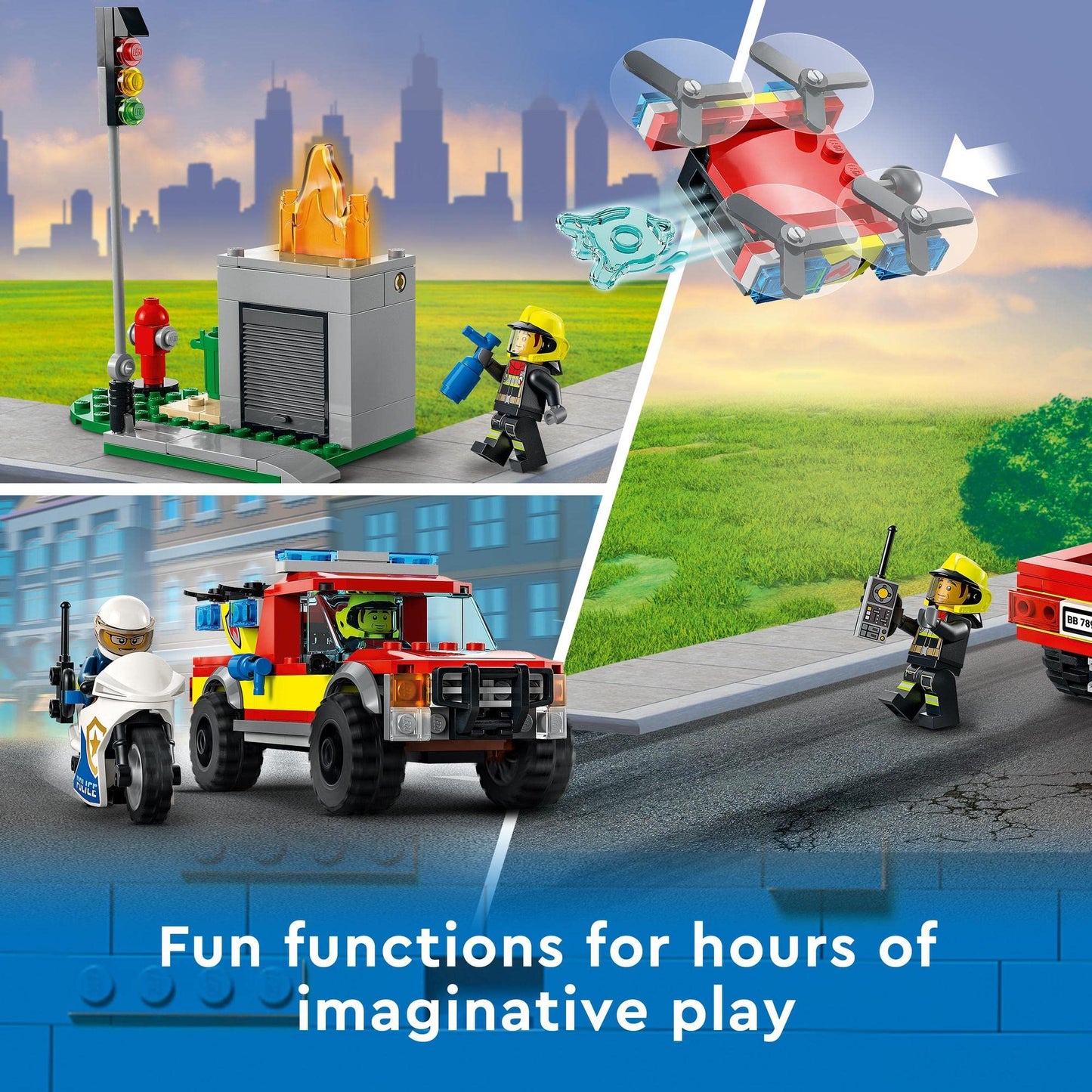LEGO City Fire Rescue & Police Chase 60319 Kids Building