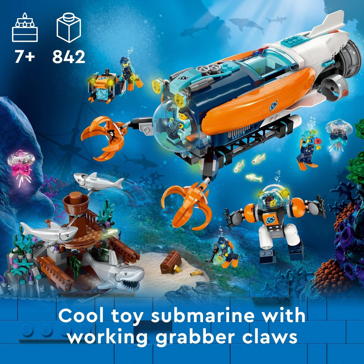 LEGO® City Deep-Sea Explorer Submarine 60379 Building Toy Amazon