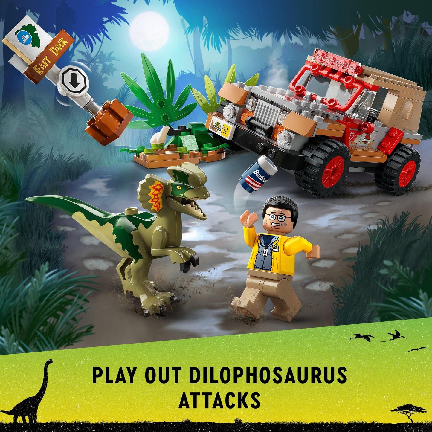 LEGO Jurassic Park Dilophosaurus Ambush 76958 Building Toy Amazon