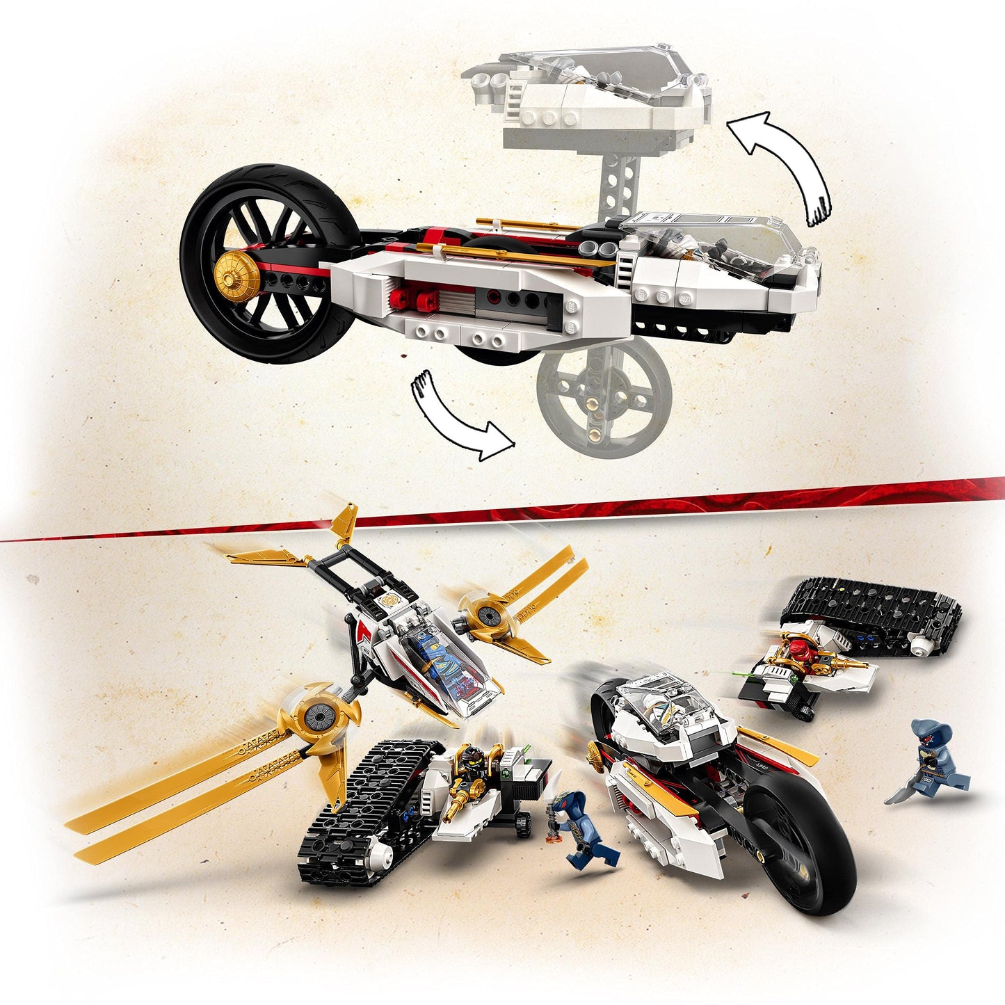 LEGO 71739 NINJAGO Legacy Ultra Sonic Raider 4in1 Vehicle Building Set