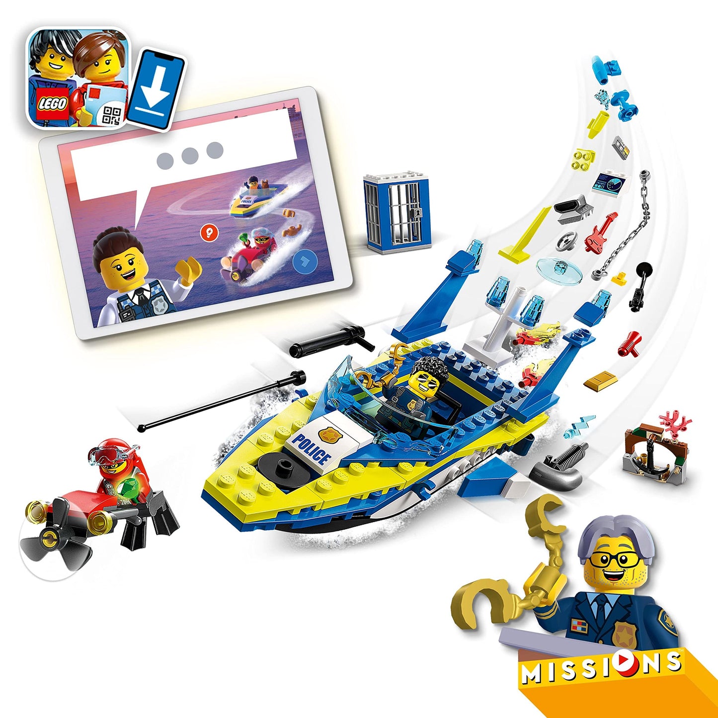 LEGO City Water Police Detective Missions, Interactive Digital Adventure Building 60355 Amazon
